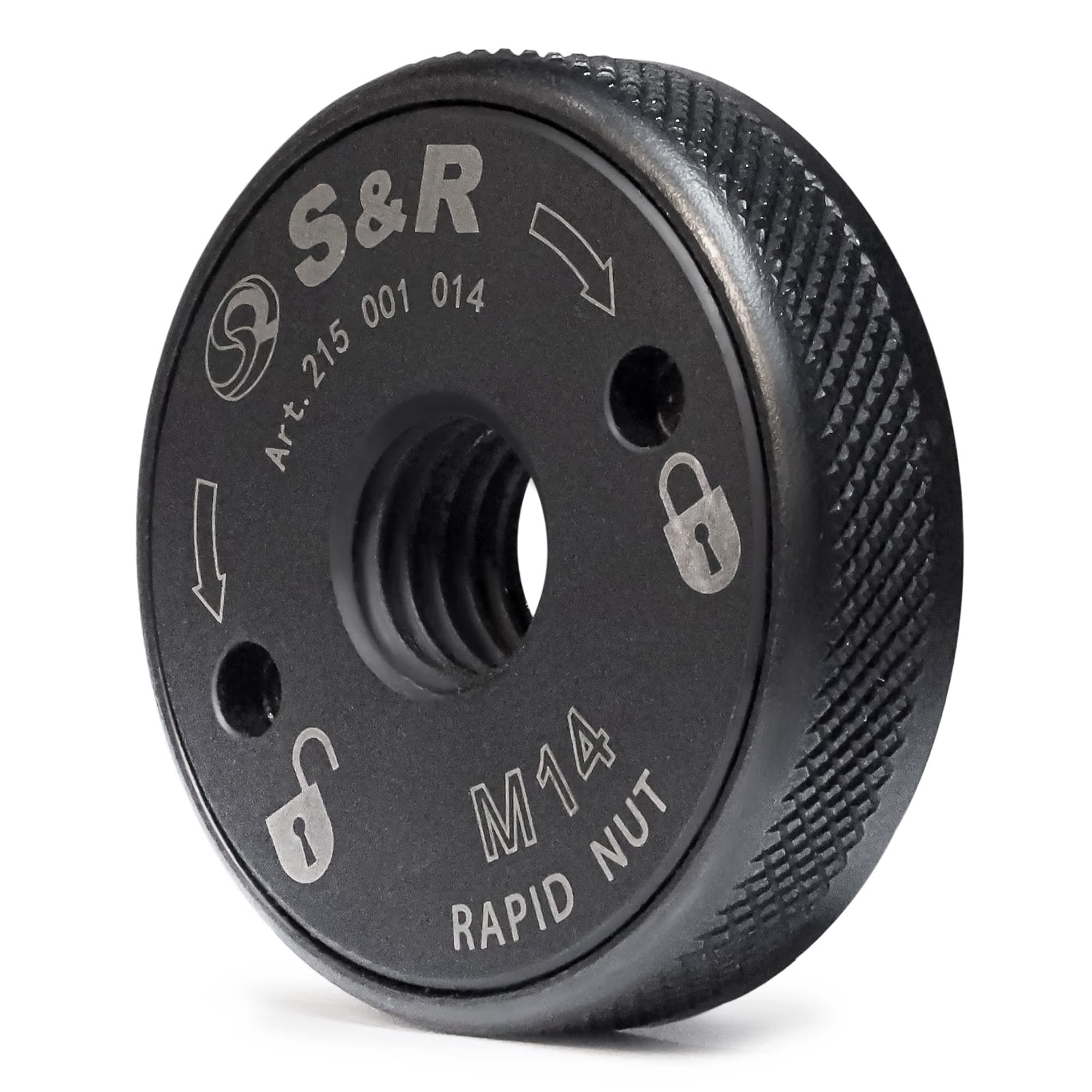 S&R Ecrou de Serrage Rapide M14 Meuleuse. Filettage Complet pour serrage rapide et sans Clés. Pour meuleuse 115 e 125 mm de toutes marques