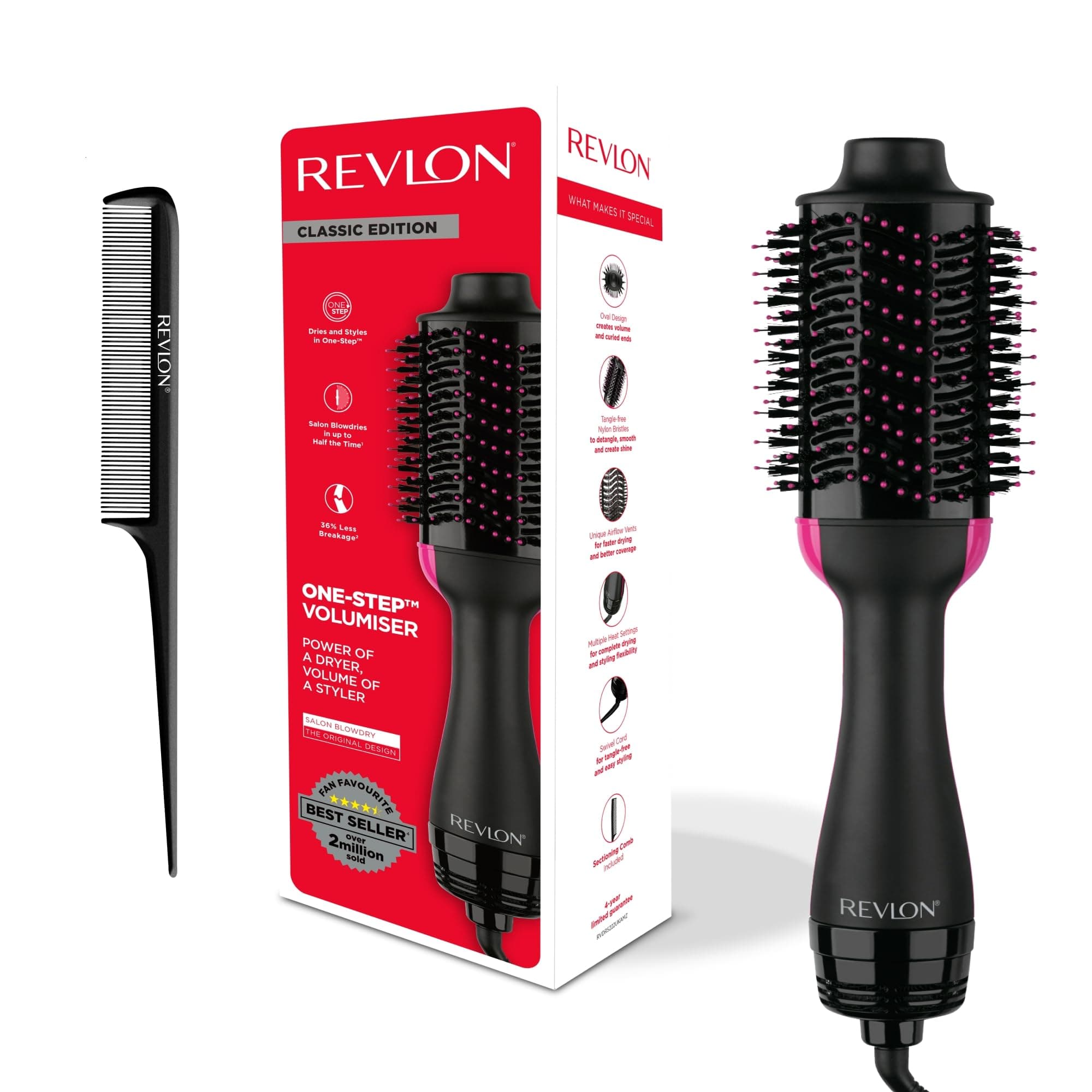 Revlon RVDR5222 Salon One-StepTM Haartrockner und Volumiser mit Kamm zum Abteilen