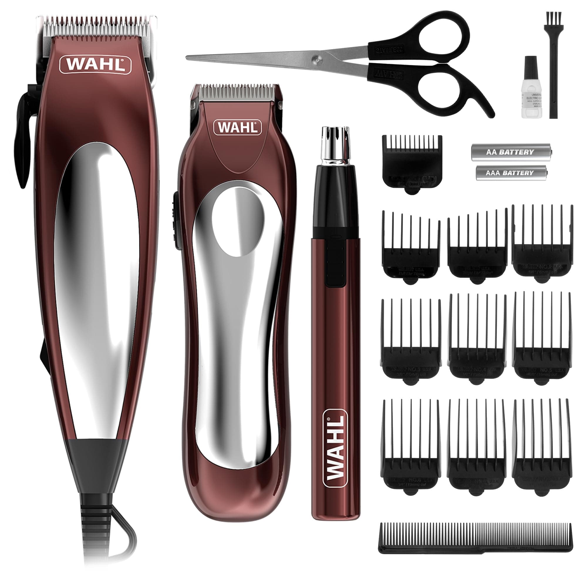 Wahl Home Pro Combo 3en1, set de regalo de cortapelos, cortapelos para hombre, afeitadora con cable, cortabarbas para hombre, recortadora de barba, recorte personal, set de cuidado personal masculino