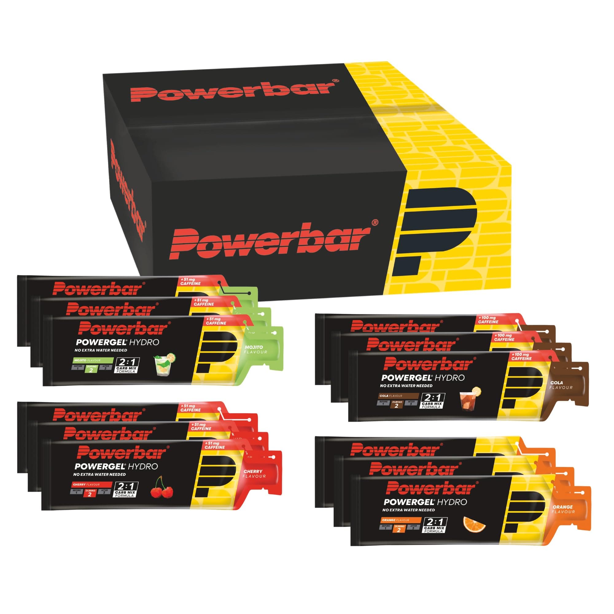 Powerbar - PowerGel Hydro - Multiflavourbox - 12x67ml - Gel energético alto en carbohidratos