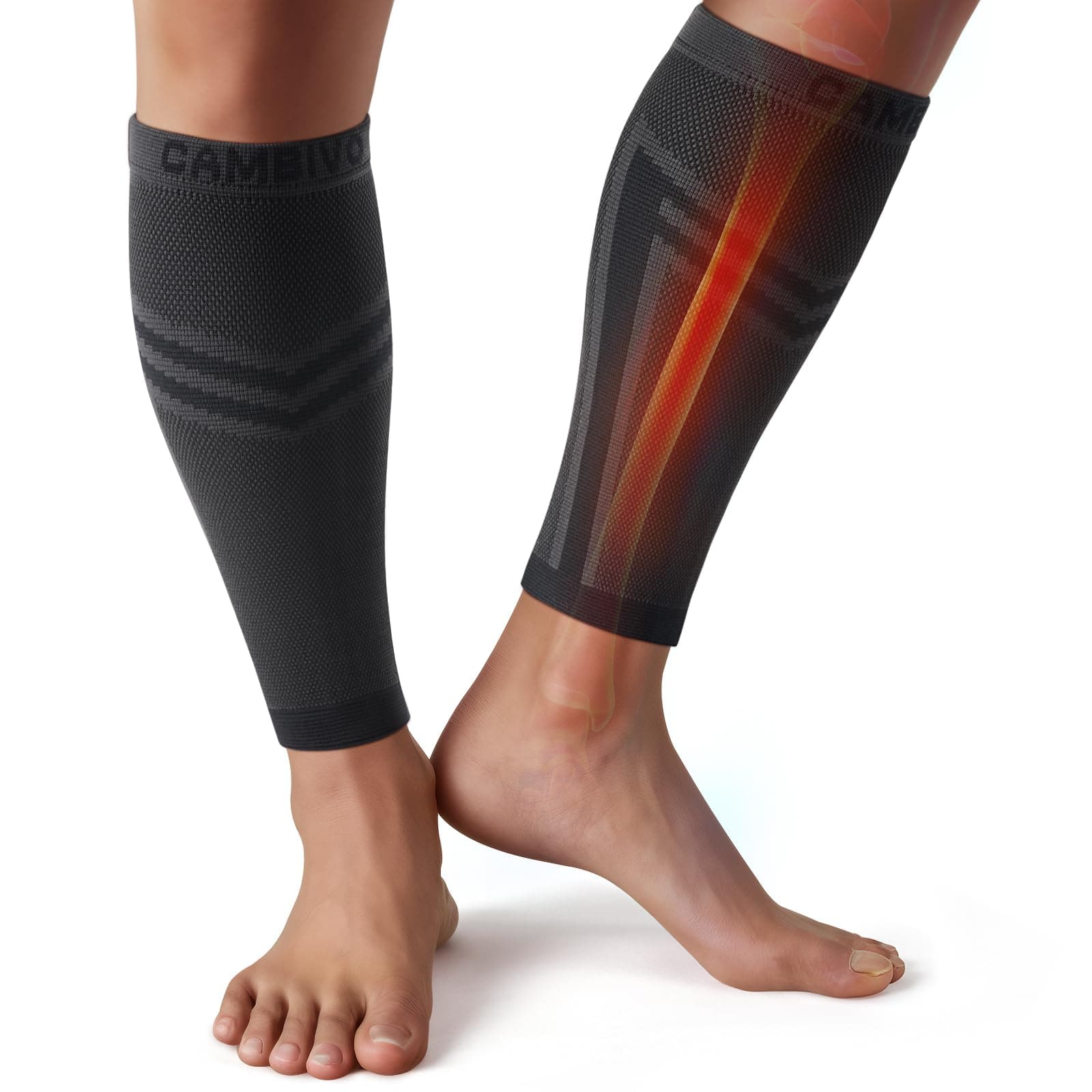 CAMBIVO Polpaccera Compressione Uomo Donna x2, Calze Compressione Graduata, Gambaletti Compressione, Calze Elastiche Contenitive per Sport, Calcio, Corsa, Ciclismo, Circolazione Gambe, Vene Varicose