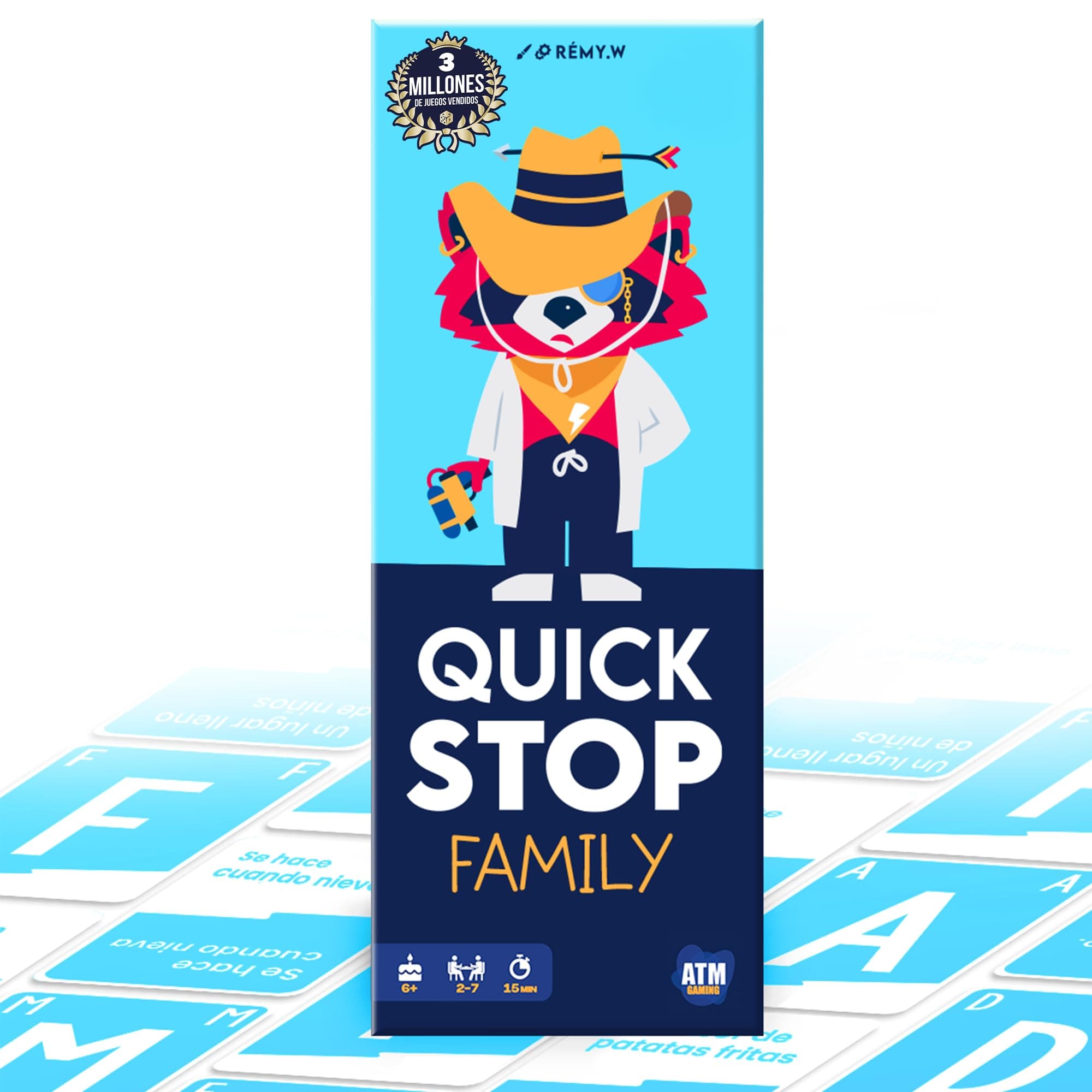 ATM Gaming Quickstop Family – El Juego de Mesa Más Divertido para Toda la Familia | Rápido, Competitivo Noches en Casa - Regalo Original