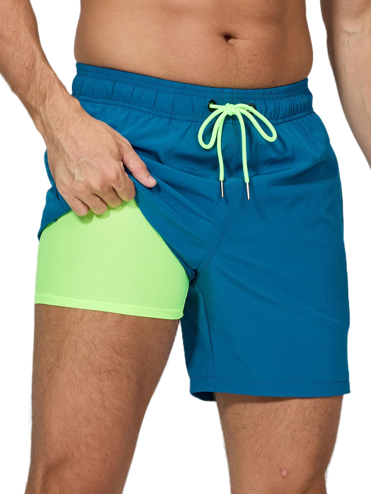 Arcweg Shorts de Bain Homme étanche Séchage Rapide 2 en 1 Maillot Homme avec Doublure de Compression