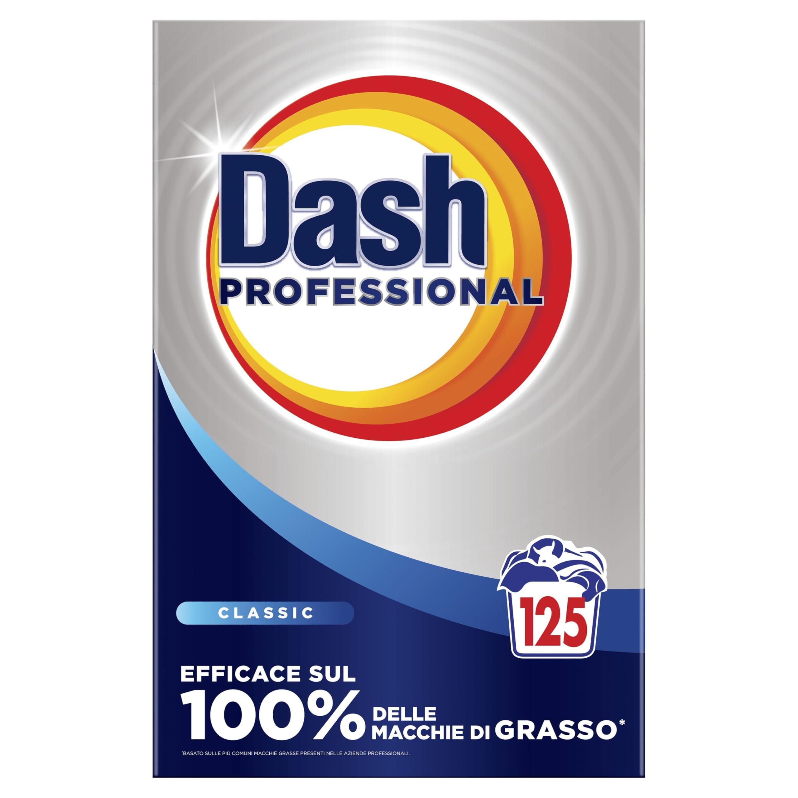 Dash Professional Classico, Detersivo Lavatrice Polvere Professionale, 125 lavaggi, 6.25kg, Efficace su tutti i tipi di macchie grasse, Bianco Straordinario, Per Bucato Professionale