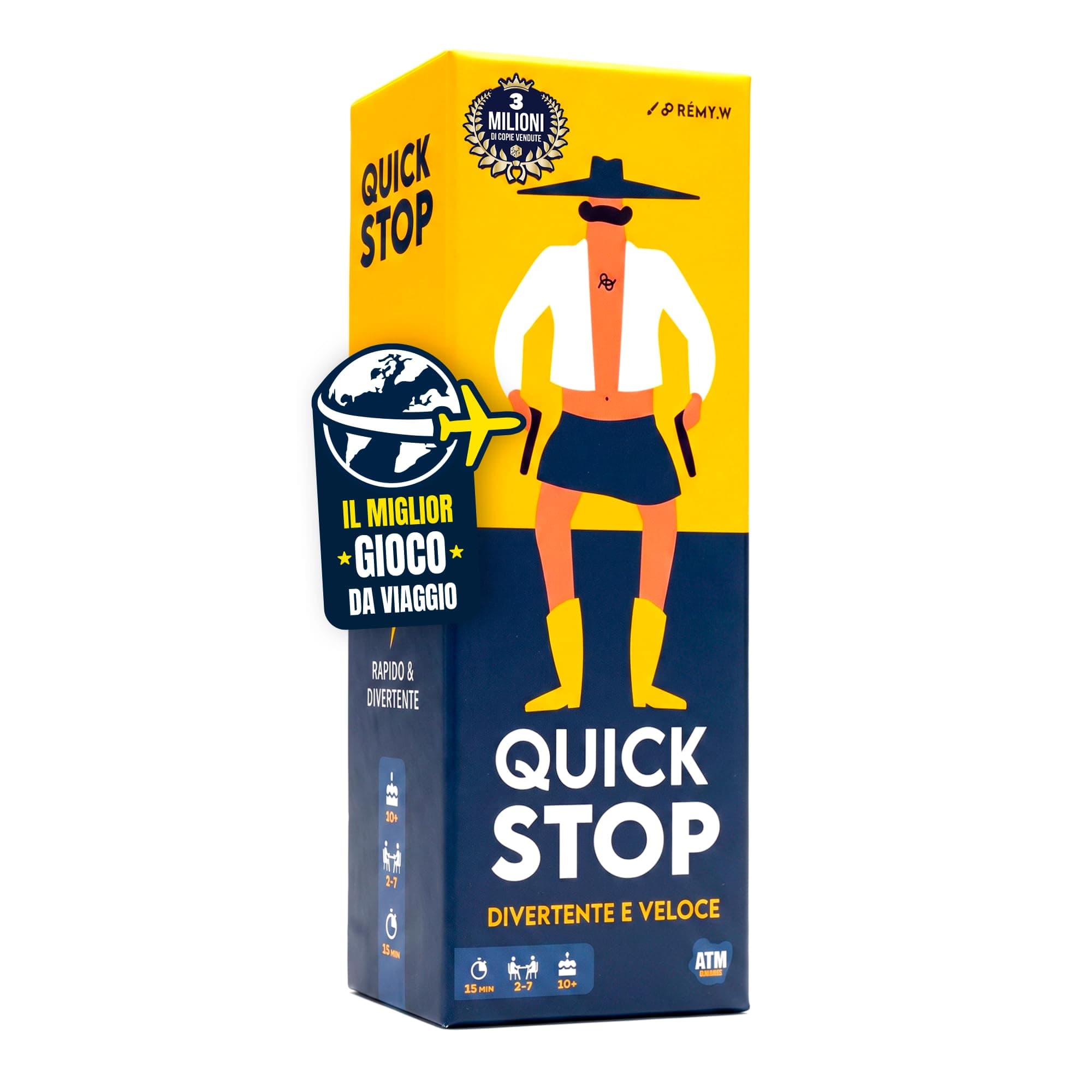 ATM Gaming QUICKSTOP - Gioco di Società per Famiglia ed Amici - Gioco di Carte - Il miglior gioco da viaggio - Da 2 a 7 Giocatori - Italiano