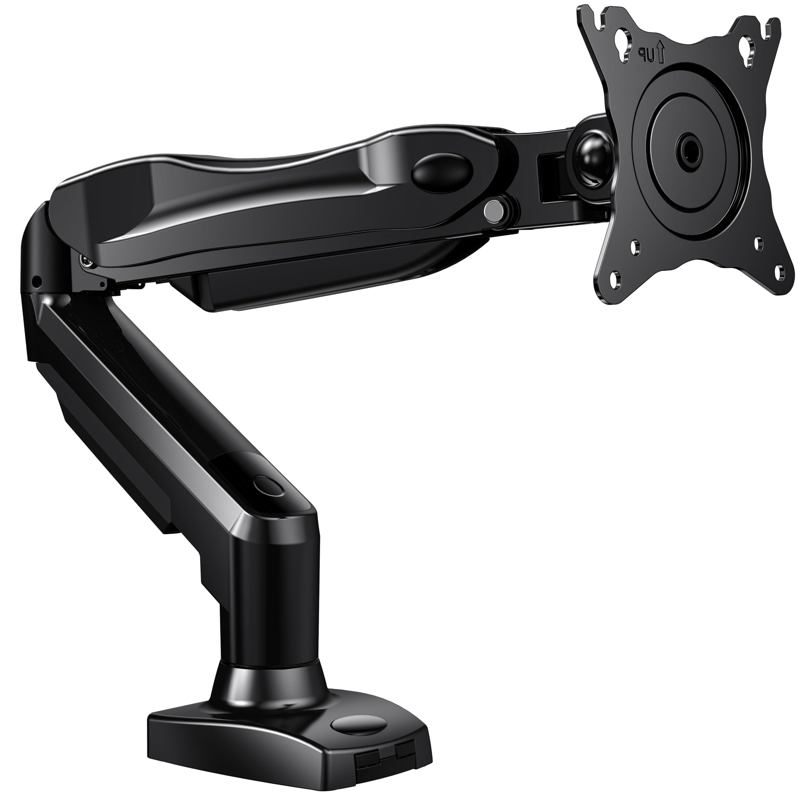 HUANUO Support Ecran PC pour 13 à 32 Pouces, Bras de Support pour Écran Simple (Supporte 2 à 9 kg) – Réglable en Hauteur, avec Inclinaison, Pivotement et Rotatif – VESA 75 et 100 mm