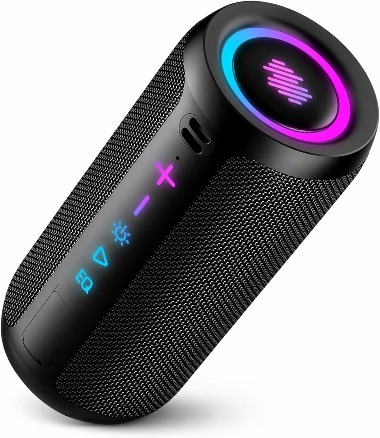 Enceinte Bluetooth Puissante 5.4 sans Fil avec Bass Puissantes, Haut-Parleur Portable 30W, Autonomie 30H,Son Surround à 360 degrés,Appairage TWS,IPX7,AUX,TF Carte,pour l'extérieur/La Fête/Voyage, Noir