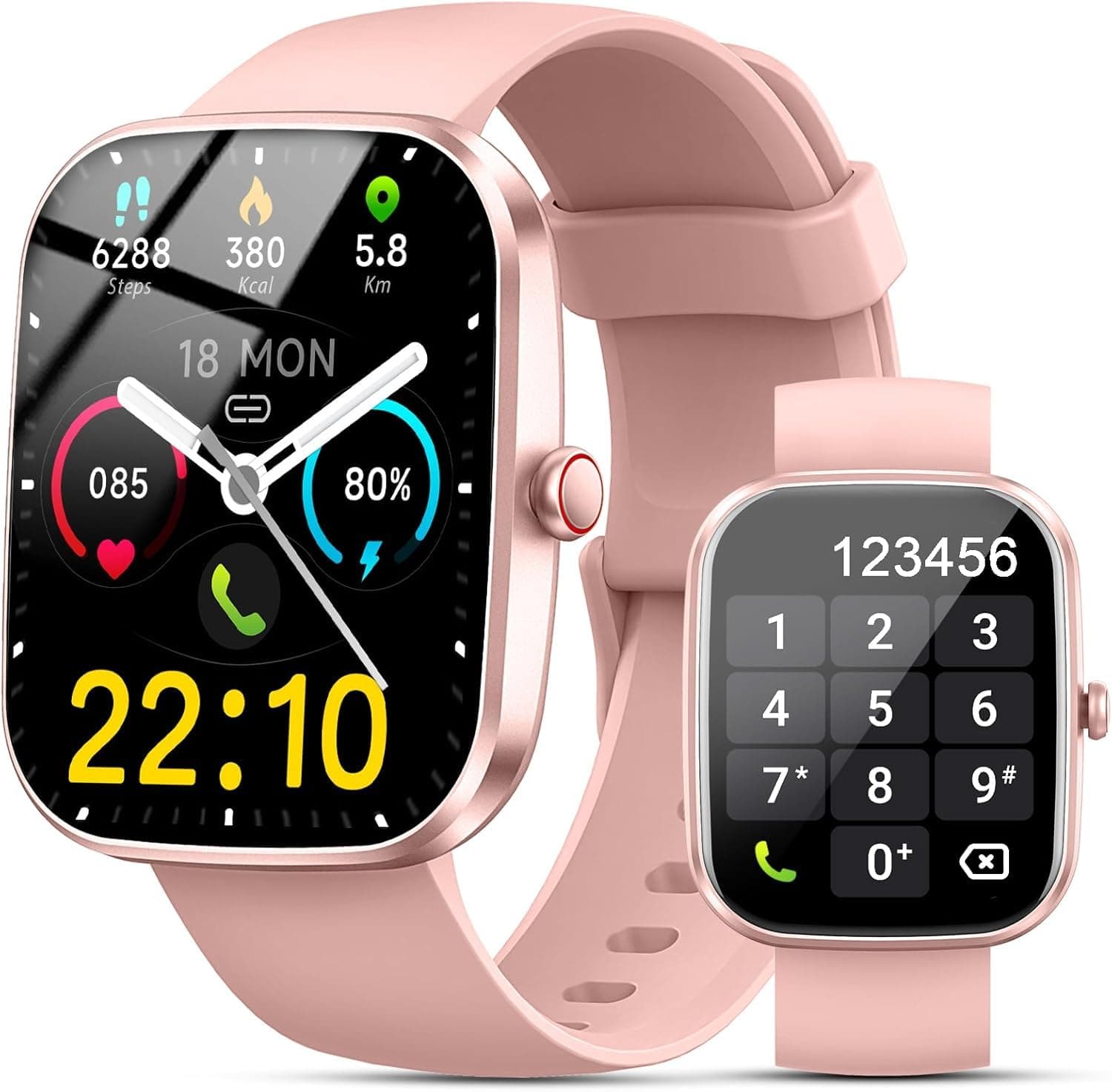2026 Reloj Inteligente Hombre Mujer, 1.96" Smartwatch con Llamadas Bluetooth y Whatsapp Notificación, Pulsómetro, IP68 Pulsera Actividad con 100+ Modos Deportivos, Monitor de Sueño para Android iOS