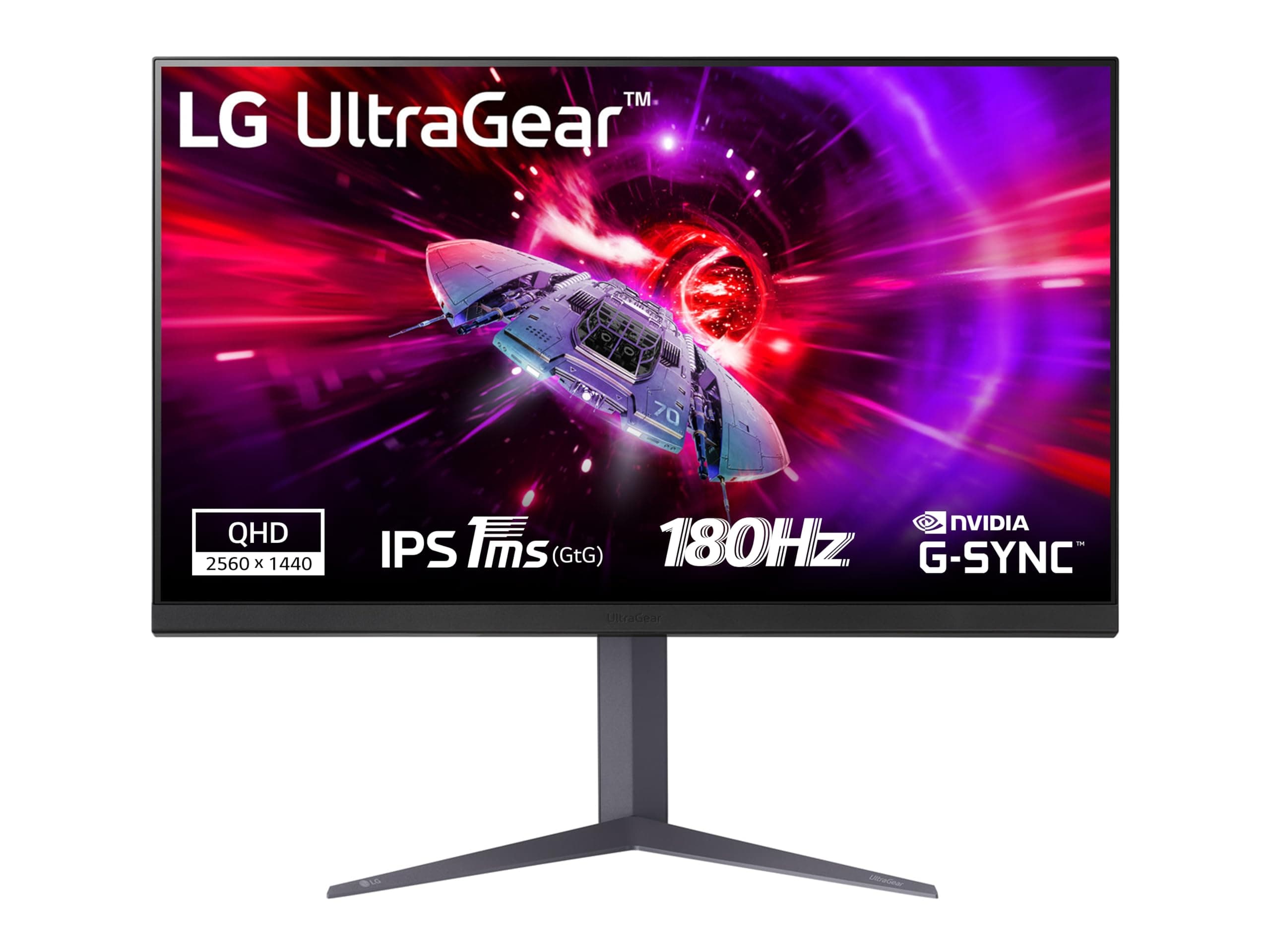 LG UltraGear 32GS75Q Monitor Gaming 32" IPS QHD (2560x1440), 180Hz, 1ms (GtG), G-Sync Compatible, AMD FreeSync, HDR 400, HDMI 2.0 (HDCP 2.2), DisplayPort 1.4, AUX, Flicker Safe, Nero