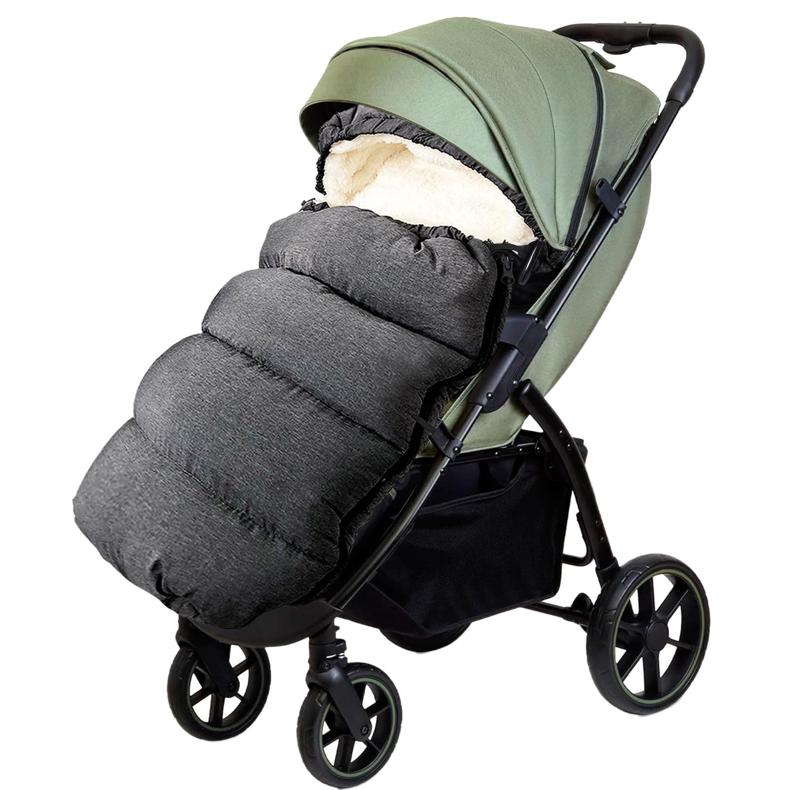 Aloskart Chanceliere Universelle pour Poussette, Chanceliere Bebe Poussette, Cosy, Stroller Footmuff Hiver Compatible avec Plupart Poussettes, Double épaississement (Gris Foncé)