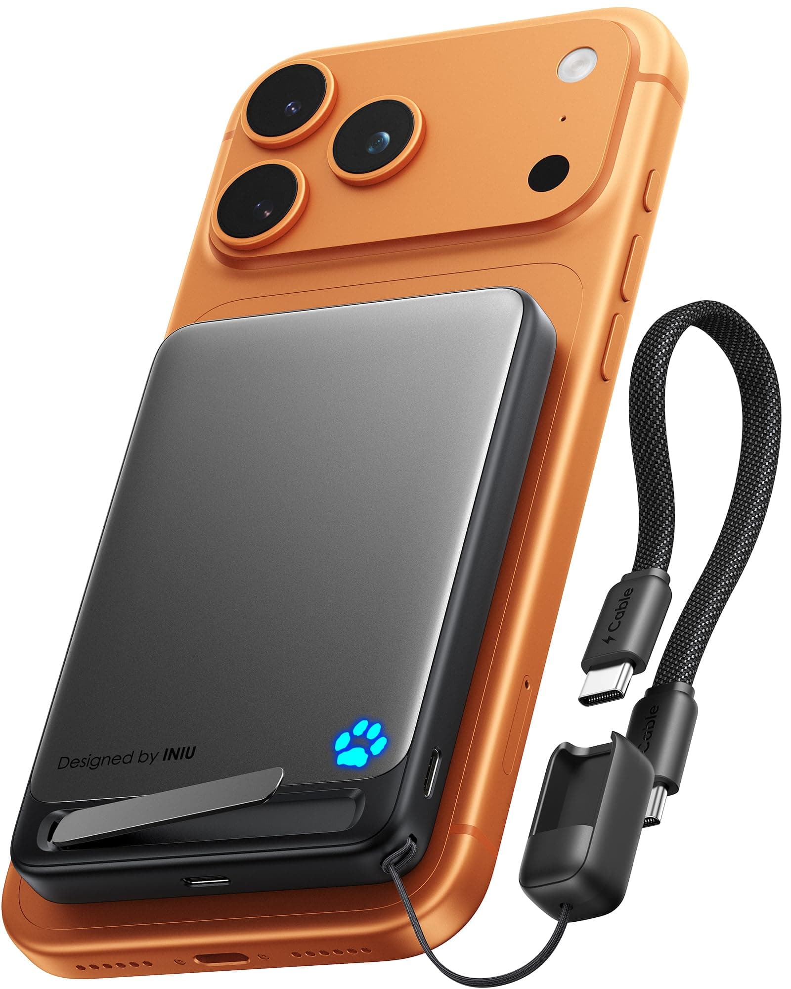 INIU Powerbank für MagSafe, Ultra-schlank Qi2-zertifiziert 15W Magnetische Powerbank iPhone, 10000mAh 45W USB-C Externer Akku Klein, Flugtauglich, Reise-Essential nur für iPhone 17 16 15 14 13 Serie