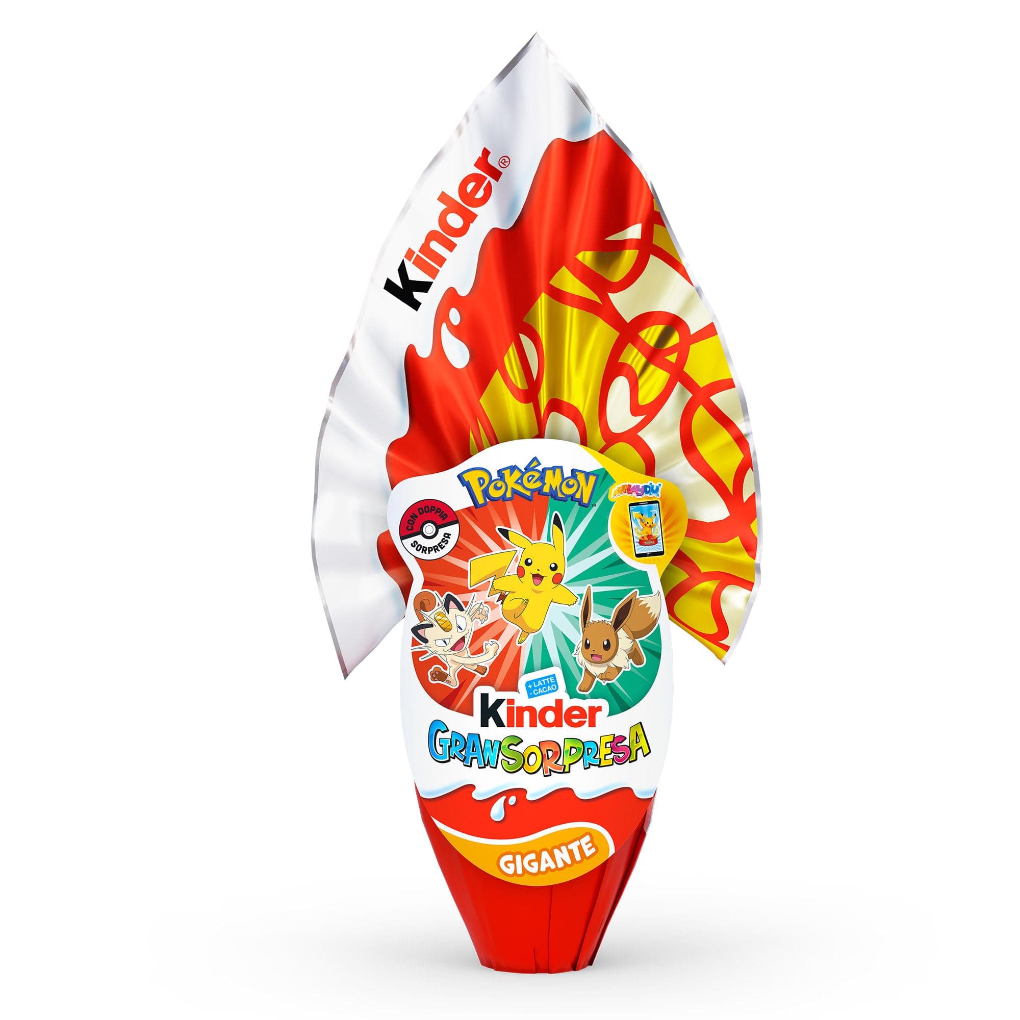 Kinder GranSorpresa Gigante Pokemon, Uovo di Pasqua Kinder 2026 di Finissimo Cioccolato al Latte con Doppia Sorpresa Pokemon, 320 g
