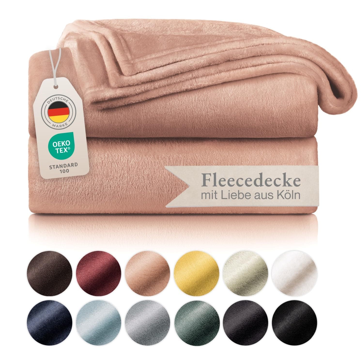 Blumtal Kuscheldecke flauschig - Oeko-TEX zertifizierte Fleecedecke 150x200 cm - Wohndecke 150x200 cm weich - Decke Couch Wohn- & Kuscheldecke Rosa - Tagesdecke Rosa/Kuscheldecke flauschig