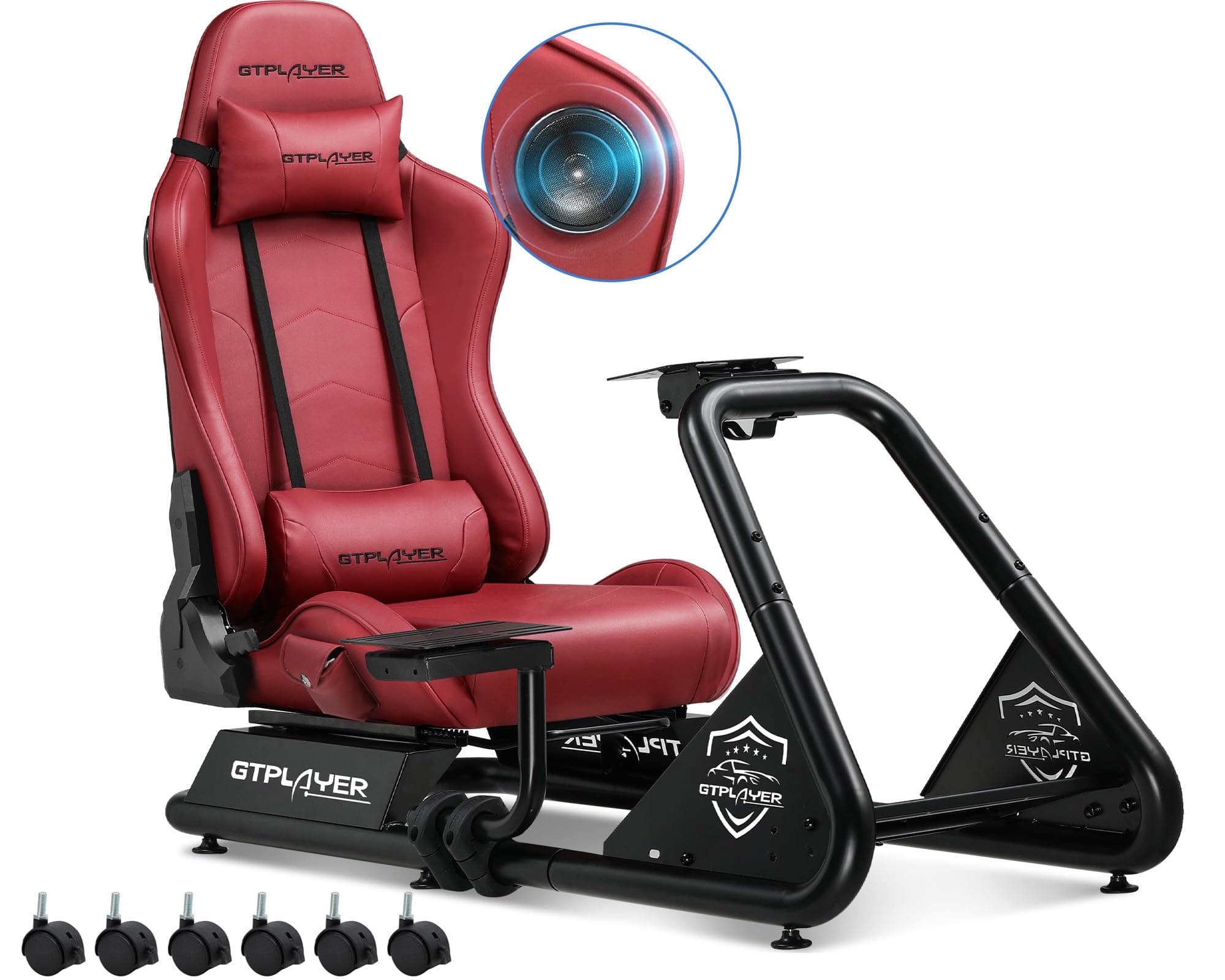 GTPLAYER Simulator Cockpit, sim Racing Cockpit, Soporte para Volante con Altavoces, Compatible con Varios Modelos de Volante y Pedales
