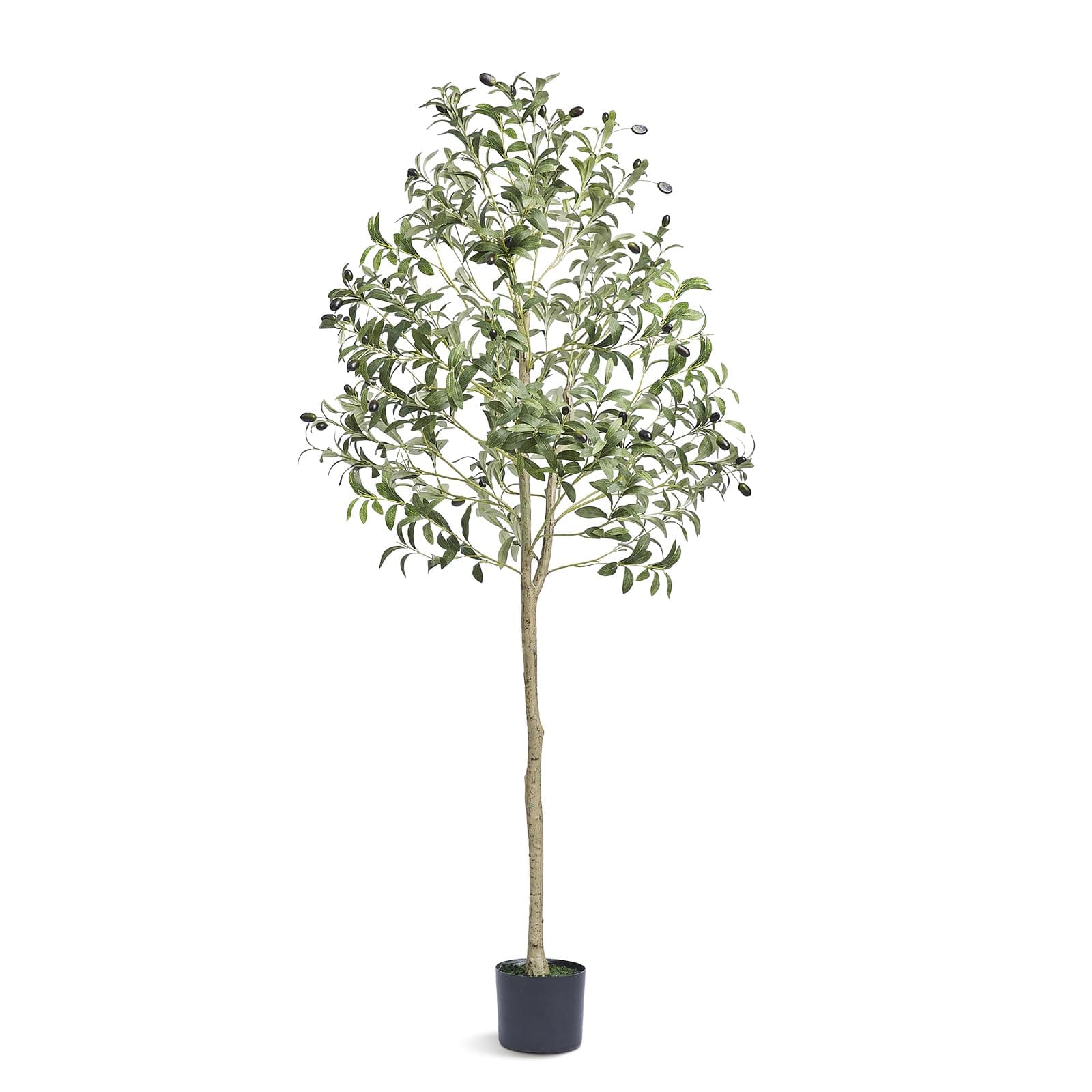 VEVOR Faux Arbre 155 cm Vert Plante Artificielle PE Haut Olivier avec Pot 150x125 mm Décoration de Style Fausse Plante pour Maison Bureau Hôtel Centres Commerciaux Intérieur Extérieur