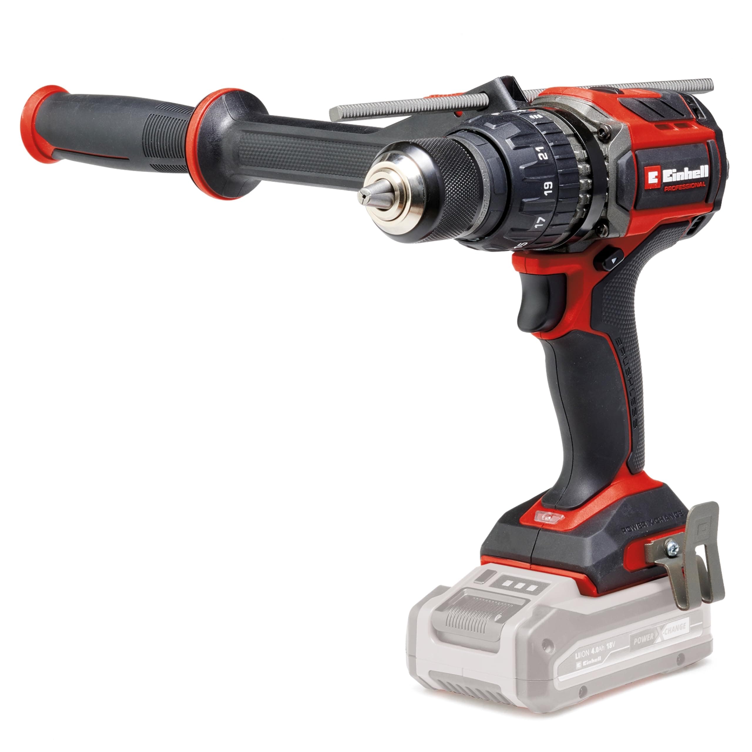Einhell Professional Taladro percutor con batería TP-CD 18/120 Li-i BL-Solo Power X-Change (18 V, sin escobillas, 120 Nm, func. de perfor. por percusión, portabrocas de 13 mm, 2 velocid., sin batería)