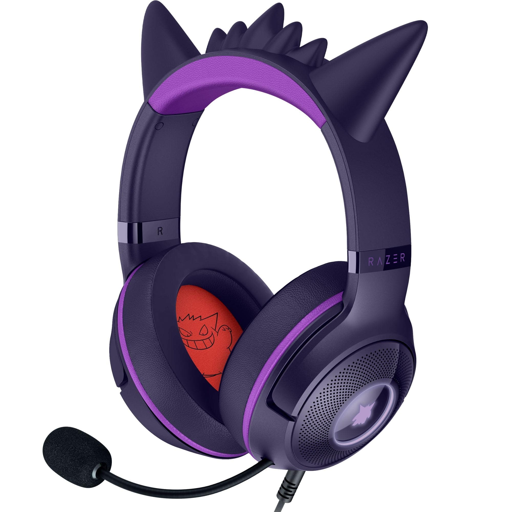 Razer Kraken Kitty V2 - Édition Gengar Pokémon - Casque USB - Pointes Gengar - Éclairage réactif au Stream - Microphone cardioïde HyperClear - Haut-parleurs Triforce 40mm - Son Surround | Violet
