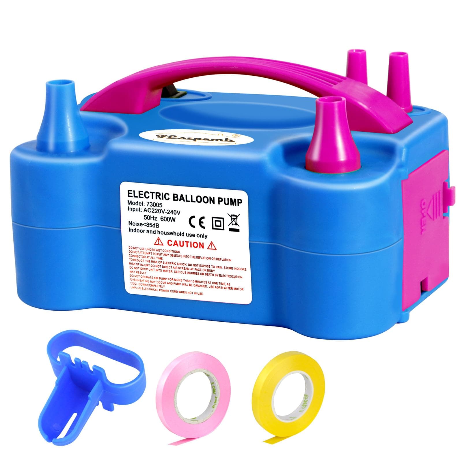 FLSEPAMB Pompa Elettrica per Palloncini 600W, 2 Modalità Gonfia Palloncini Elettrico, Più Ugelli Pompa Elettrica per Palloncino per Decorazioni di compleanni, feste e matrimoni
