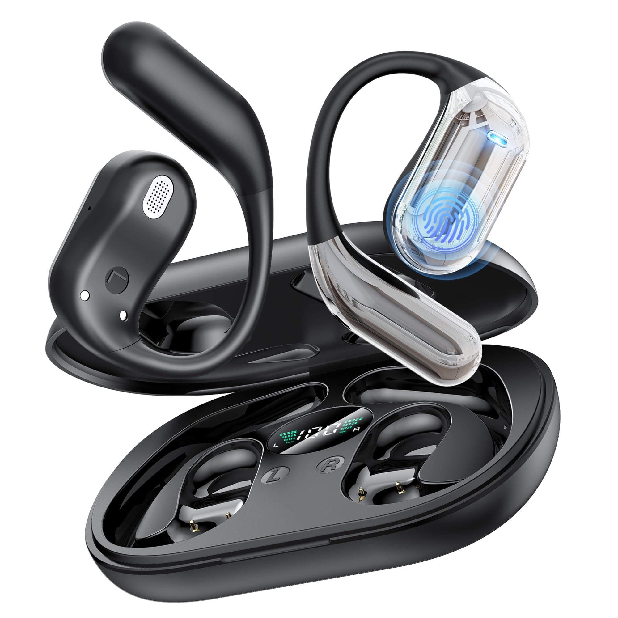 Cuffie Bluetooth Auricolari Bluetooth 5.4, Sport Cuffiette Wireless, Cuffie Open Ear 48 Ore di Riproduzione, Cuffie Senza Filo HiFi Stereo IP7 Impermeabili, Auricolare Bluetooth per iOS & Android