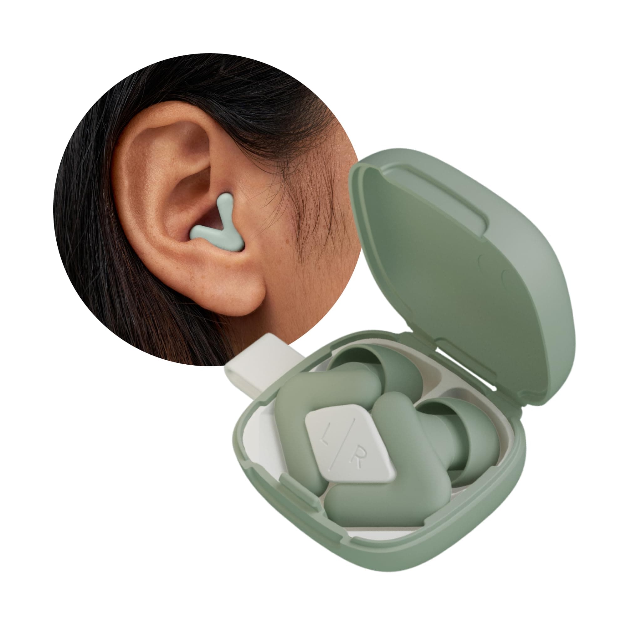 Alpine Silence - Ultrakomfortable Ohrstöpsel zum Schlafen, Konzentrieren & Reisen - Wiederverwendbare Gehörschutz Ohrenstöpsel - Innovative V-Form & weiche Stöpsel in XS/S/M/L - Grün