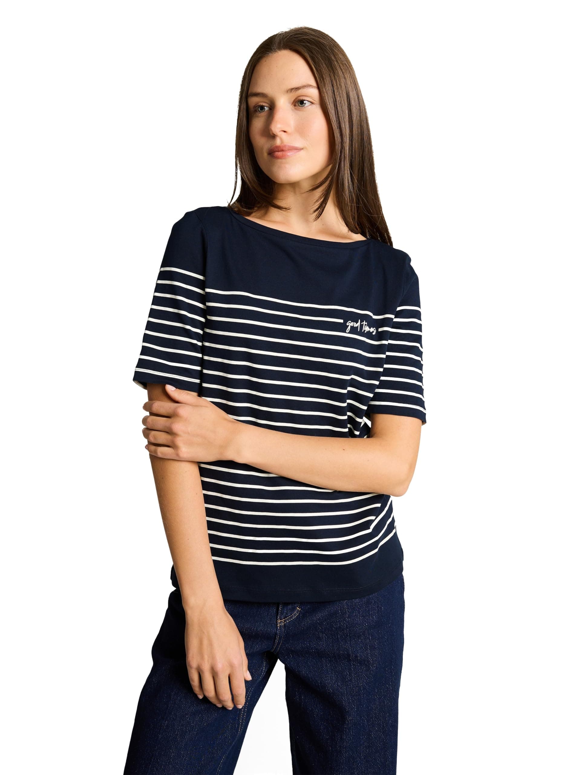TOM TAILOR Damen T-Shirt mit Streifenmuster