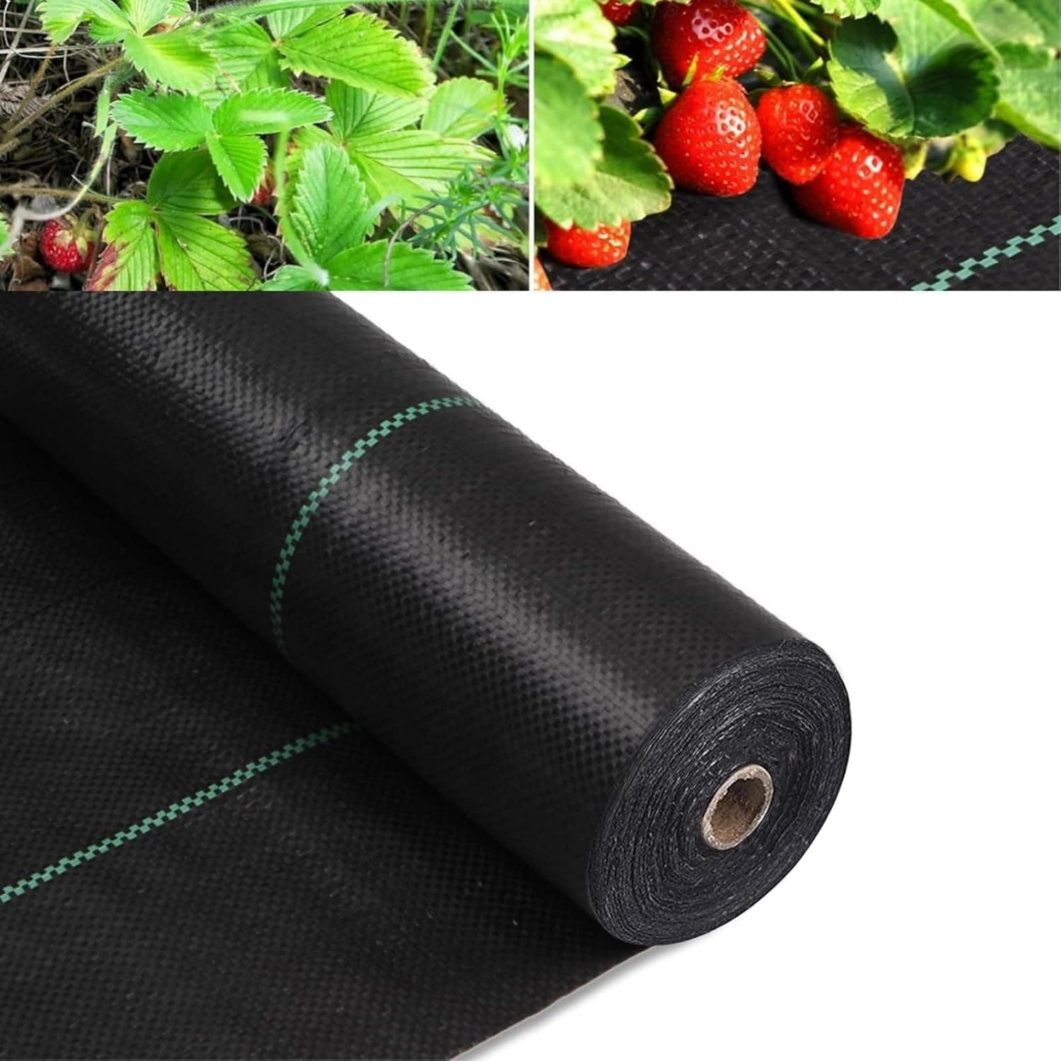 MLZPU Toiles de Paillage 3m x 25m, Geotextile, Toile Anti Mauvaises Herbes Jardin, Bache Noire Agricole, Barriere Anti Racine, Contre Les Mauvaises Herbes, Tissu Perméable à l'eau et l'air, Anti-UV