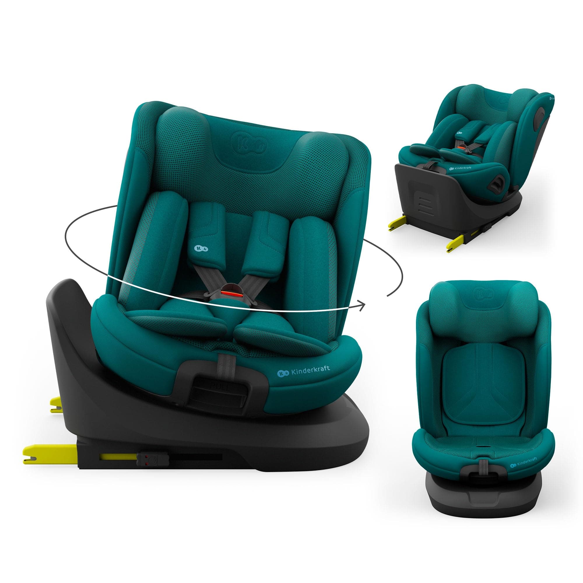 Kinderkraft I-GROW 2 PRO Siège Auto i-Size 40–150 cm (0–12 ans), Dos à la route jusqu’à 105 cm, 5 inclinaisons, ISOFIX + Top Tether, H-GUARD+ & SPS+, Vert