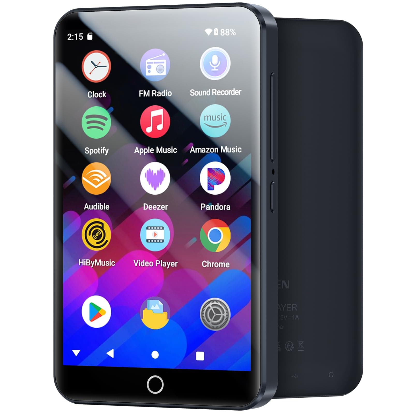 MECHEN Reproductor MP3 Android 13 con Bluetooth WiFi, 3GB RAM + 32GB ROM, 4" Pantalla Táctil, Radio FM, Spotify, Deezer, Audible, Música sin Móvil (H10 Lite)
