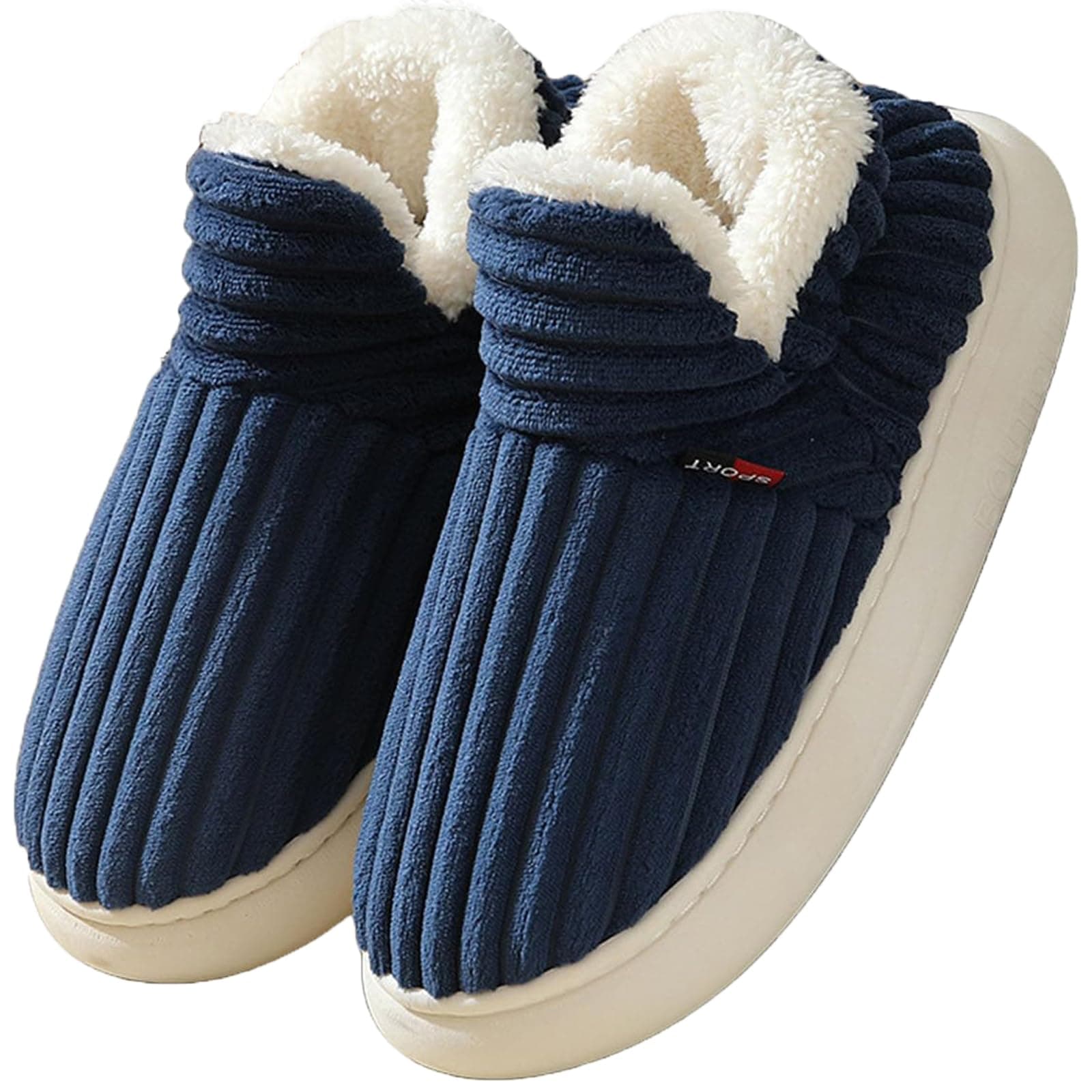 Misolin Chaussons Femme Pantoufles Homme Chaud Confortable Mousses à Mémoire Mules Automne Hiver Antidérapantes Légères et respirantes l'intérieur et l'extérieur