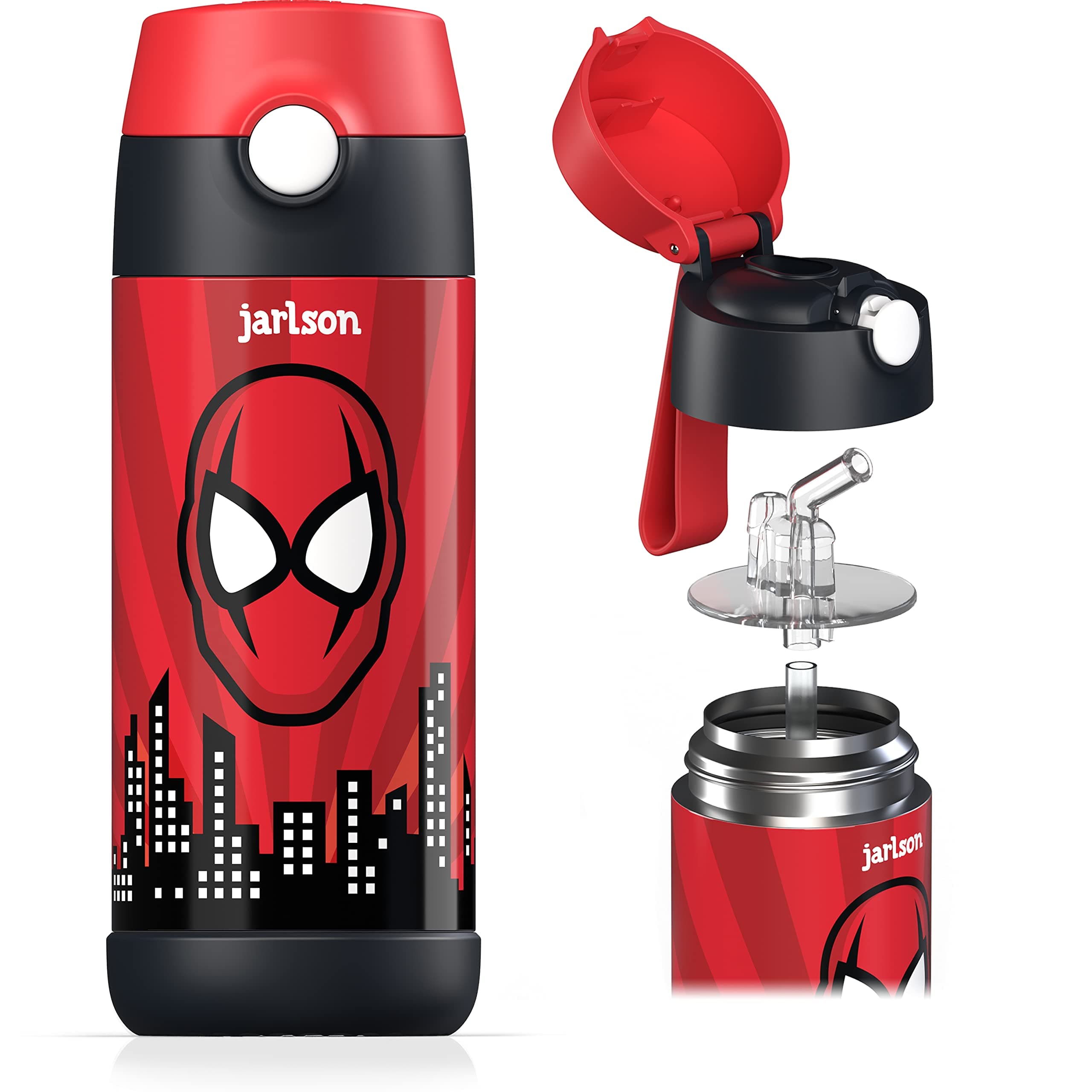 Jarlson® Borraccia Termica Bambini 350ml CHARLI [CON CANNUCCIA] - Bottiglia Acciaio Inox - Termos per Bambini e Bambine - Senza BPA - Ideale per Scuola, Sport e Viaggi