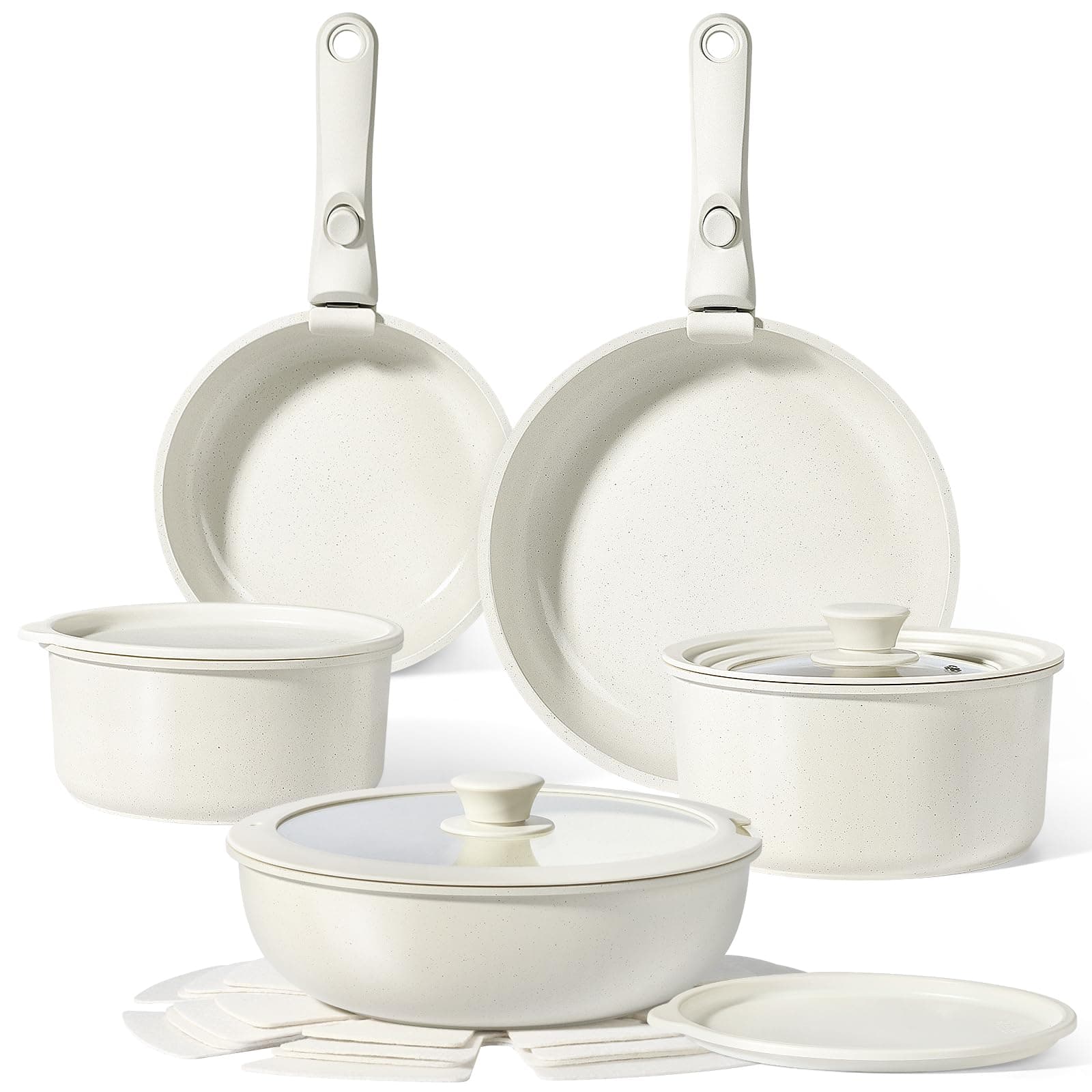 Gipp Set Di Padelle E Pentole Con Rivestimento Antiaderente - Set Di 15 Pezzi Con Manici Rimovibili, Senza Sostanze Tossiche, Adatto Per Induzione, Forno E Lavastoviglie