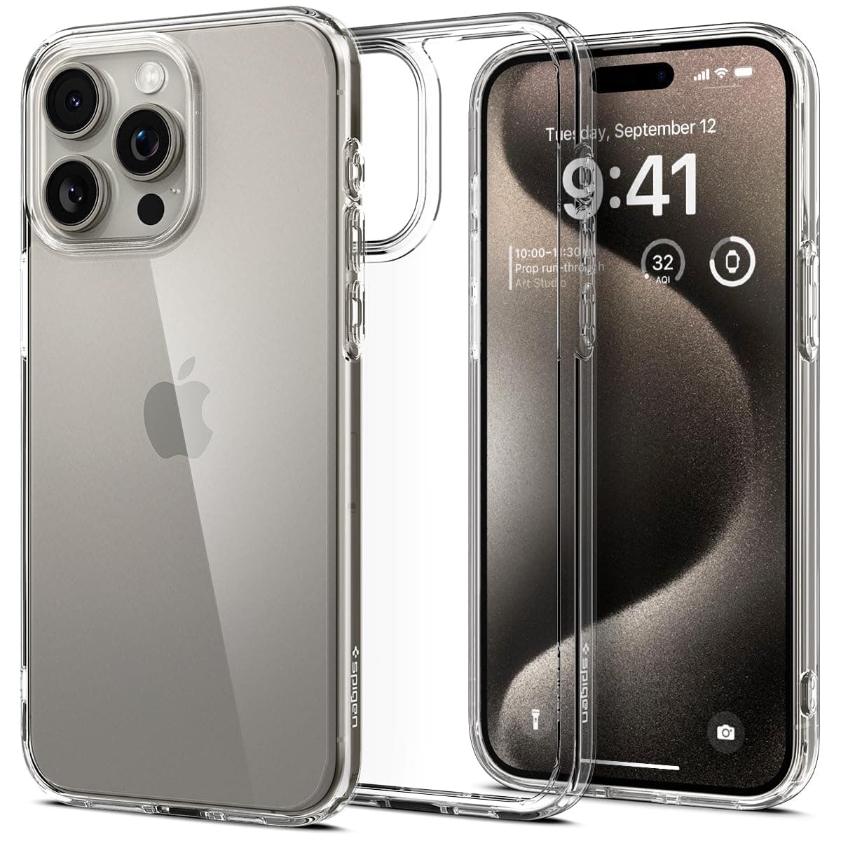 Spigen für iPhone 15 Pro Ultra Hybrid Hülle [Anti-Yellowing] Case Handyhülle Schutzhülle Cover Transparent Durchsichtig Dünn Slim -Crystal Clear