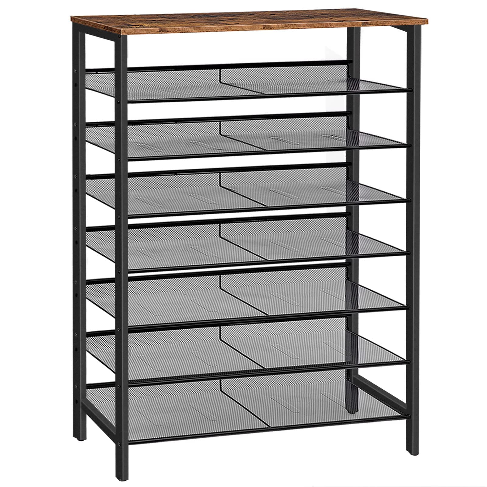 HOOBRO Zapatero de 8 Niveles, Estante Zapatero, Estantería para Zapatos, 100 x 30 x 137 cm, Plano e Inclinable, para 32-40 Pares, Organizador de Zapatos, para Entrada, Pasillo EBF118XJ01