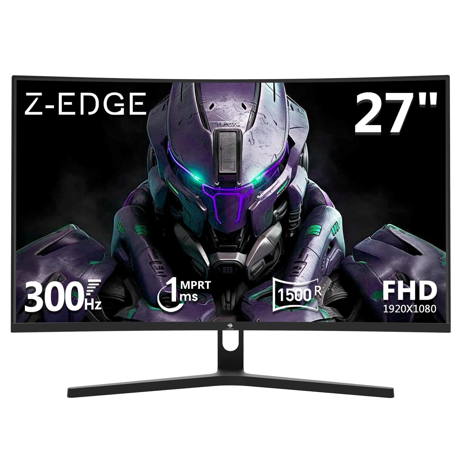 Z-Edge Monitor Gaming PC Curvo 27'' 300 Hz (DP1.4*2), 1ms MPRT, FreeSync, FHD, 240 Hz (HDMI2.0*2), Pantalla Gaming LED 16:9, Inclinación Ajustable, HDR, VA, 3000:1, VESA 100*100mm (Cable DP Incluido)