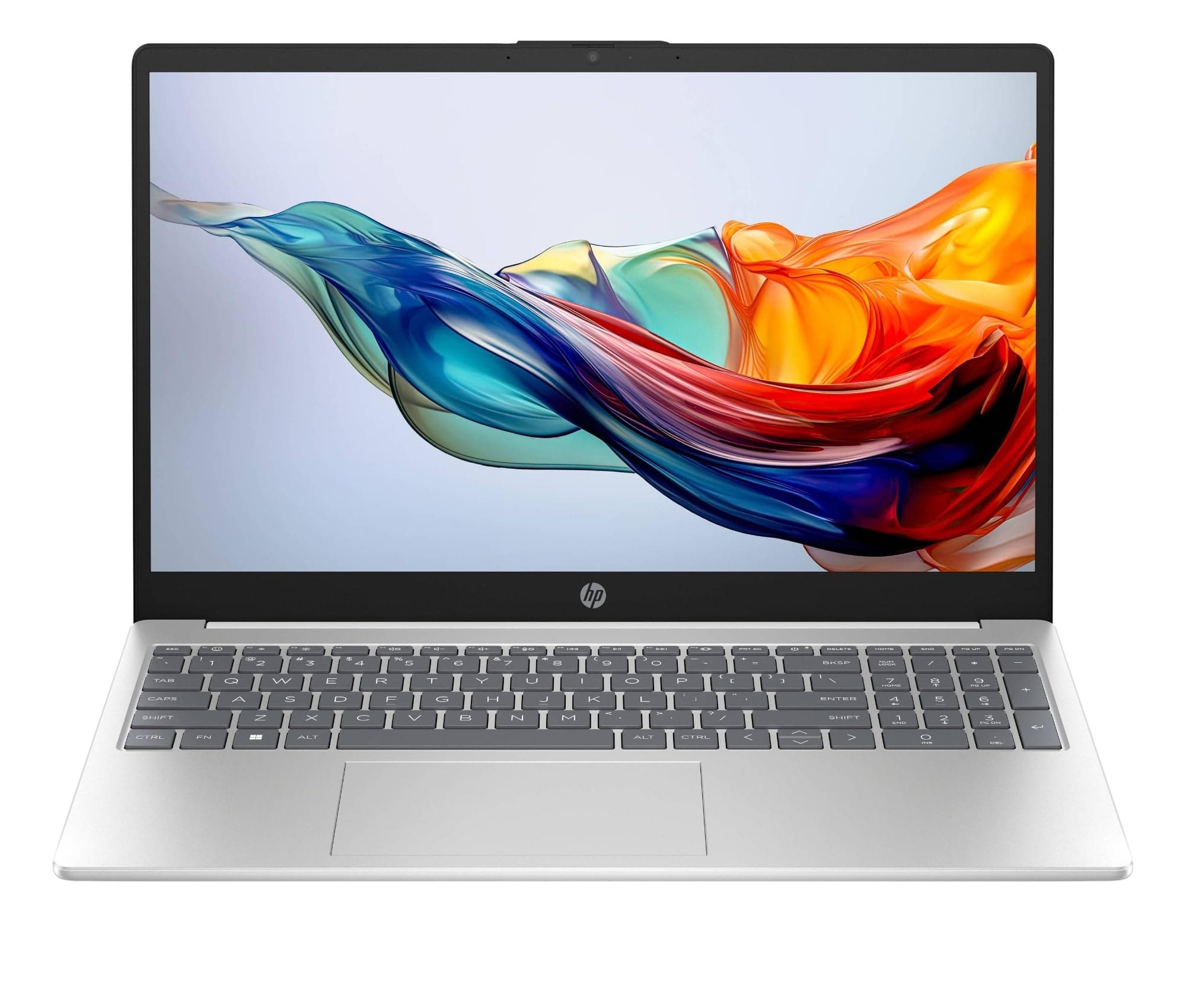 HP Laptop 15-fc0022sl, PC Portatile 15", Display FHD, Notebook, (AMD Ryzen 7 7730U, RAM 16GB, SSD 512GB, Windows 11), Computer Portatile, Uso quotidiano, Tastiera Italiana, QWERTY, Argento