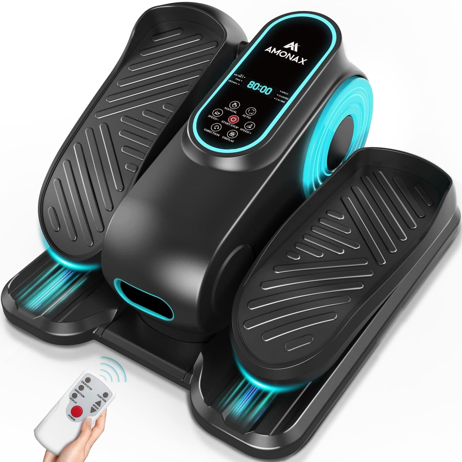 Amonax Pedaleador Eléctrico Motorizado, Elíptica para Pedalear Sentado, Mini Pedaleador para Ancianos, Ejercitador de Piernas Cardiovascular Debajo del Escritorio para Casa