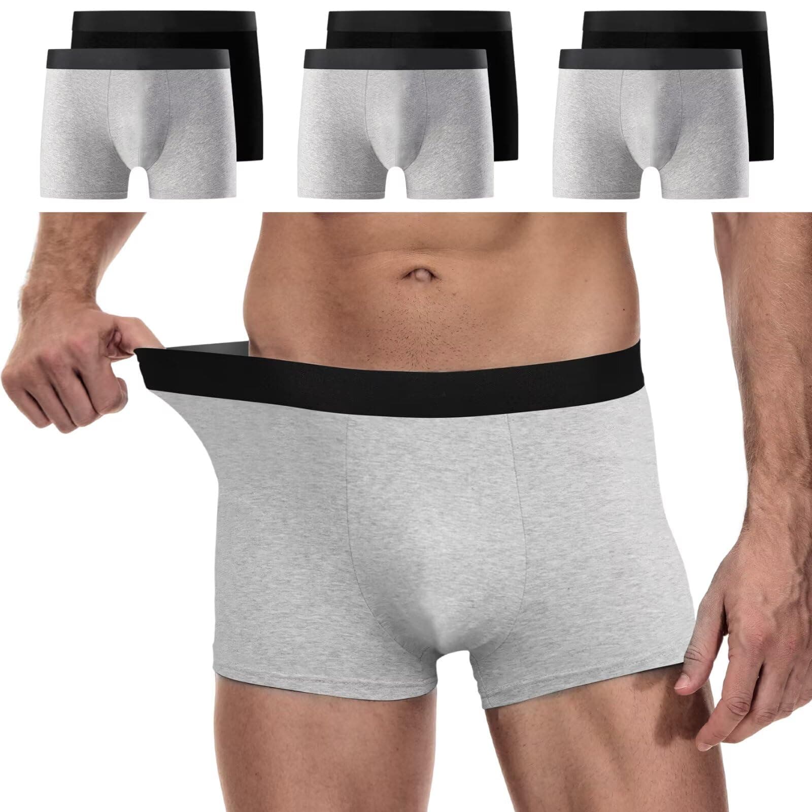 YouShow Boxer Uomo Cotone, Confezione da 6/12 Pezzi, Mutande Uomo Intimo, Elasticizzato, Confortevoli, privi di Etichette Che graffiano