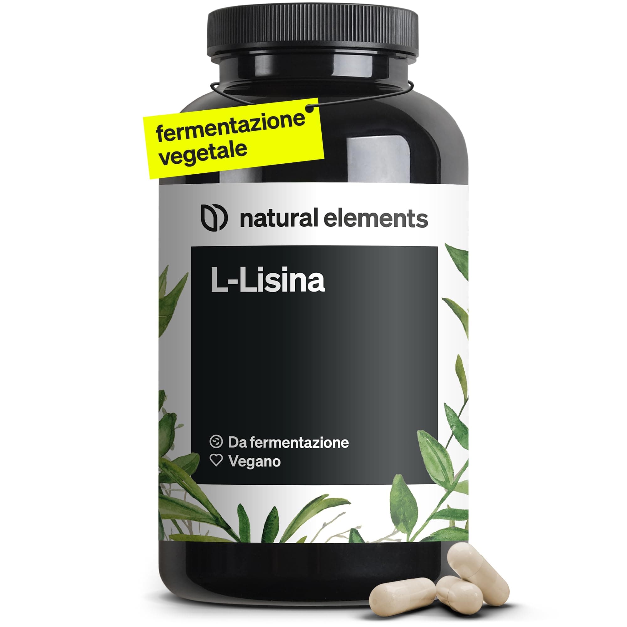 L-Lisina – 365 capsule – 1.000 mg per dose giornaliera – da fermentazione vegetale – vegana, ad alto dosaggio, senza additivi – prodotta e testata in laboratorio in Germania