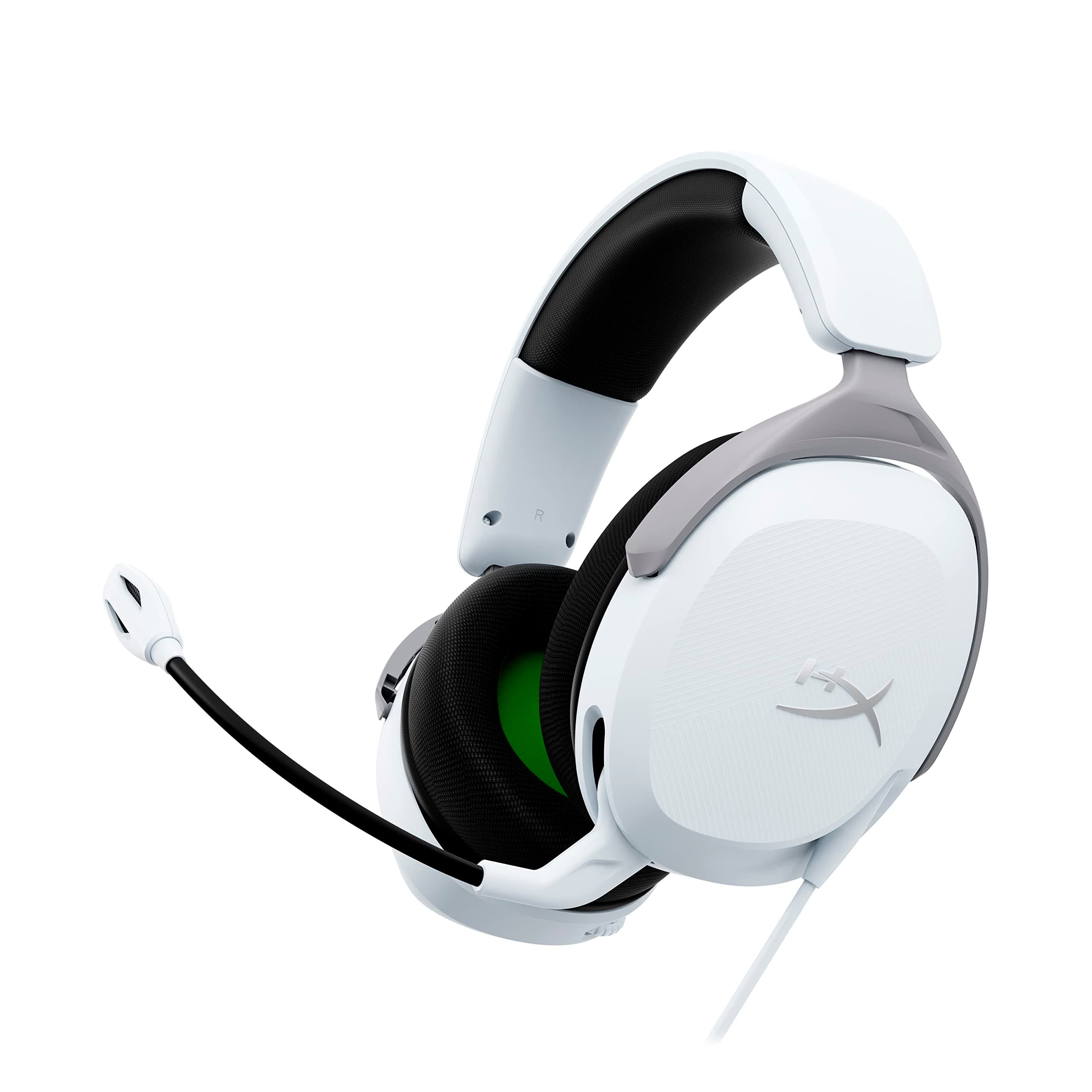 HyperX CloudX Stinger 2 Core, Cascos gaming para Xbox One y Series X/S, Drivers de 40 mm y Audio Envolvente, 3.5 mm, Micrófono Plegable con cancelación de ruido, Licencia Oficial Xbox - Blanco/Verde