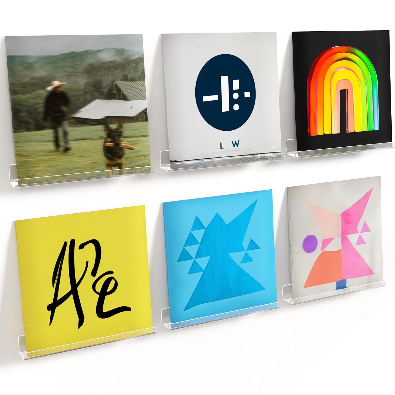 Lifewit Hängeregale für Schallplatten, 10 Pack 30,5CM Vinyl Halter Klar Wandregal Wandhalterung Raumdeko für Buch/Foto/Bild/Makeup im Schlafzimmer, Wohnzimmer, Bad, Kommode, kinderzimmer