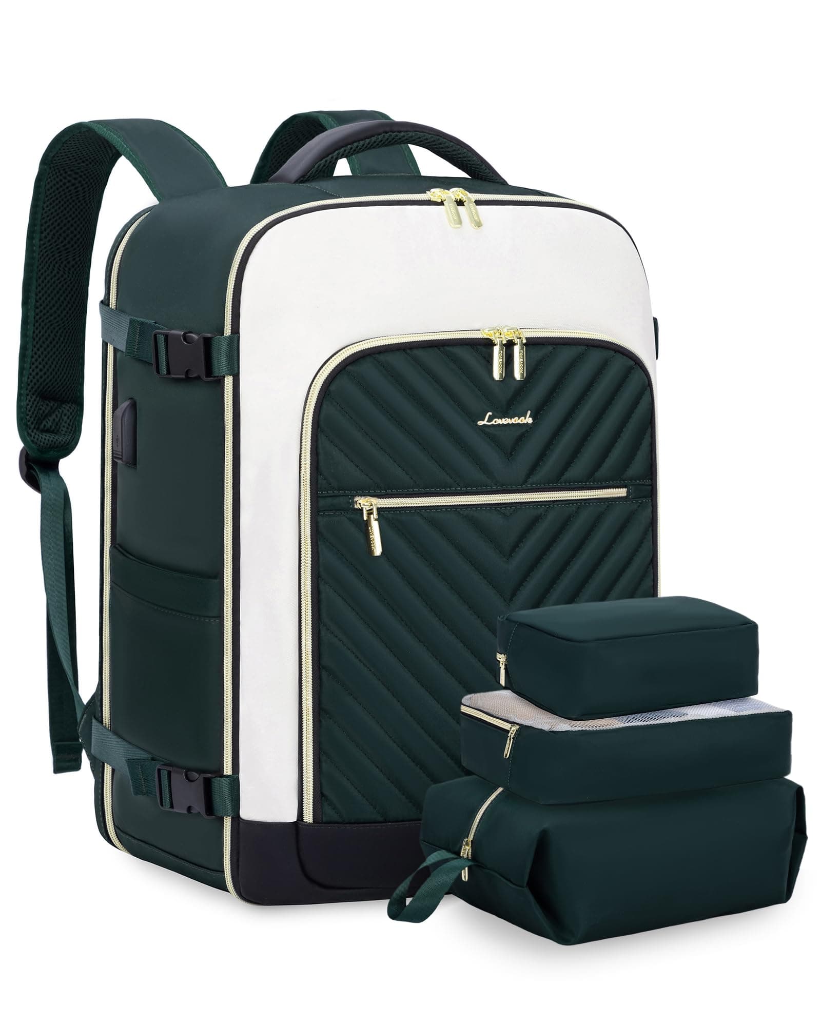 LOVEVOOK Reiserucksack Damen Groß Handgepäck Reisetasche für flugzeug 17.3 zoll Laptop Rucksack Wasserdicht Travel Backpack Women Weekender Carry On Duffle Bag Cabin Luggage Set für Reise Business