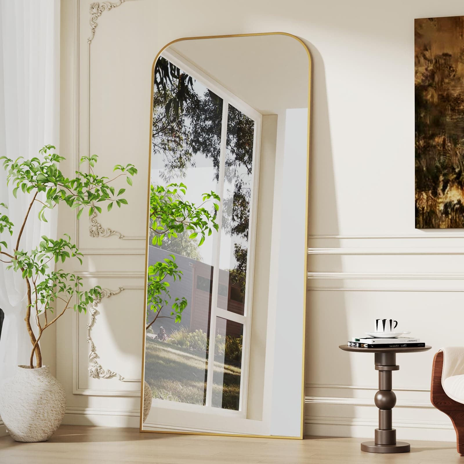 Vortisys Miroir sur Pied, 180 * 71 cm, Miroir Intégral, Cadre en Alliage d'Aluminium, Verre Trémpe, pour Chambre, Salon, Dressing