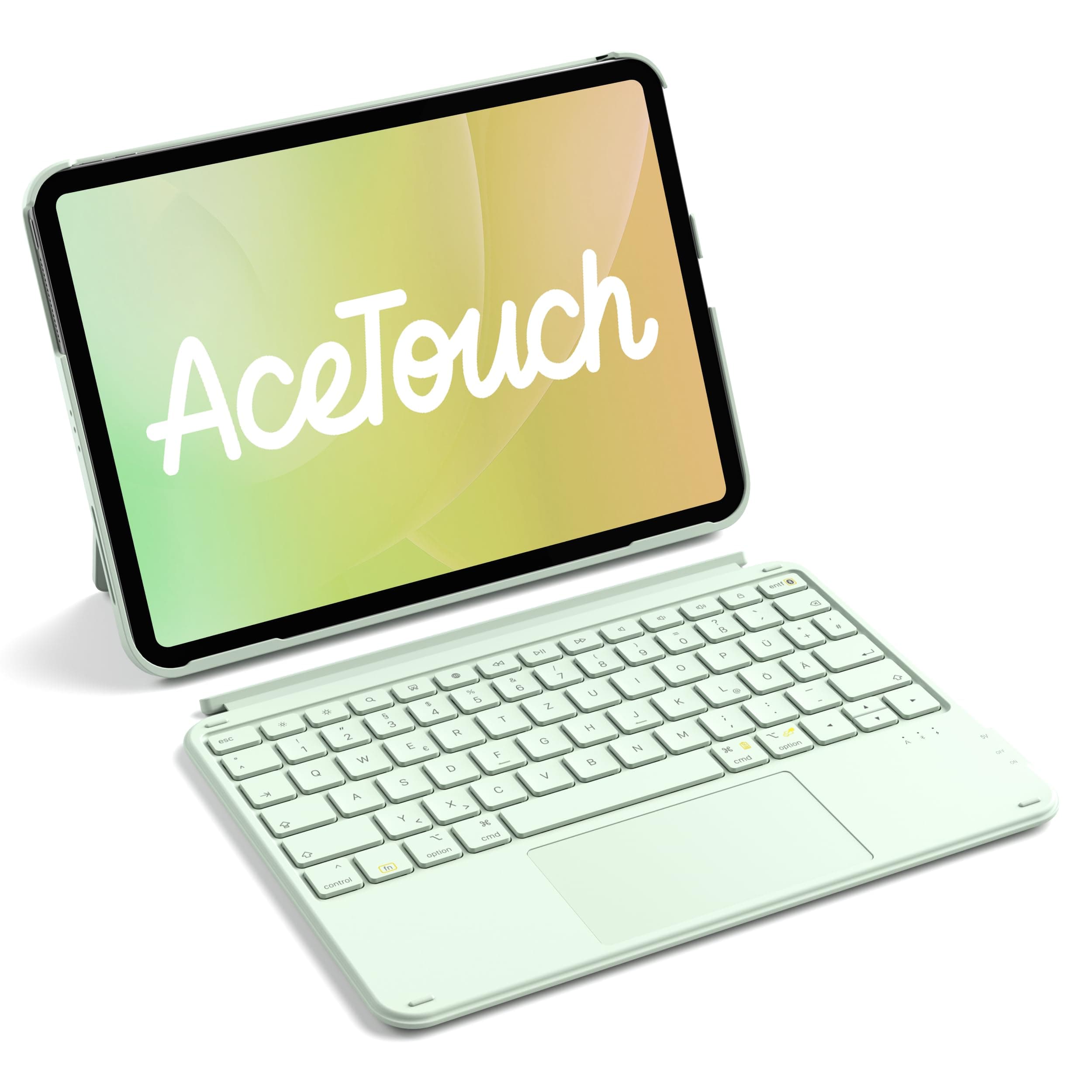 Inateck Hülle mit Tastatur,Ultraleichte Tastatur für iPad 10/11 Generation A16 2025 11 Zoll,iPad Air 11" M3/M2 (2025/2024),Air 5/4,Pro 11 4/3/2/1,Abnehmbar, mit Touchpad, QWERTZ, AceTouch KB04122