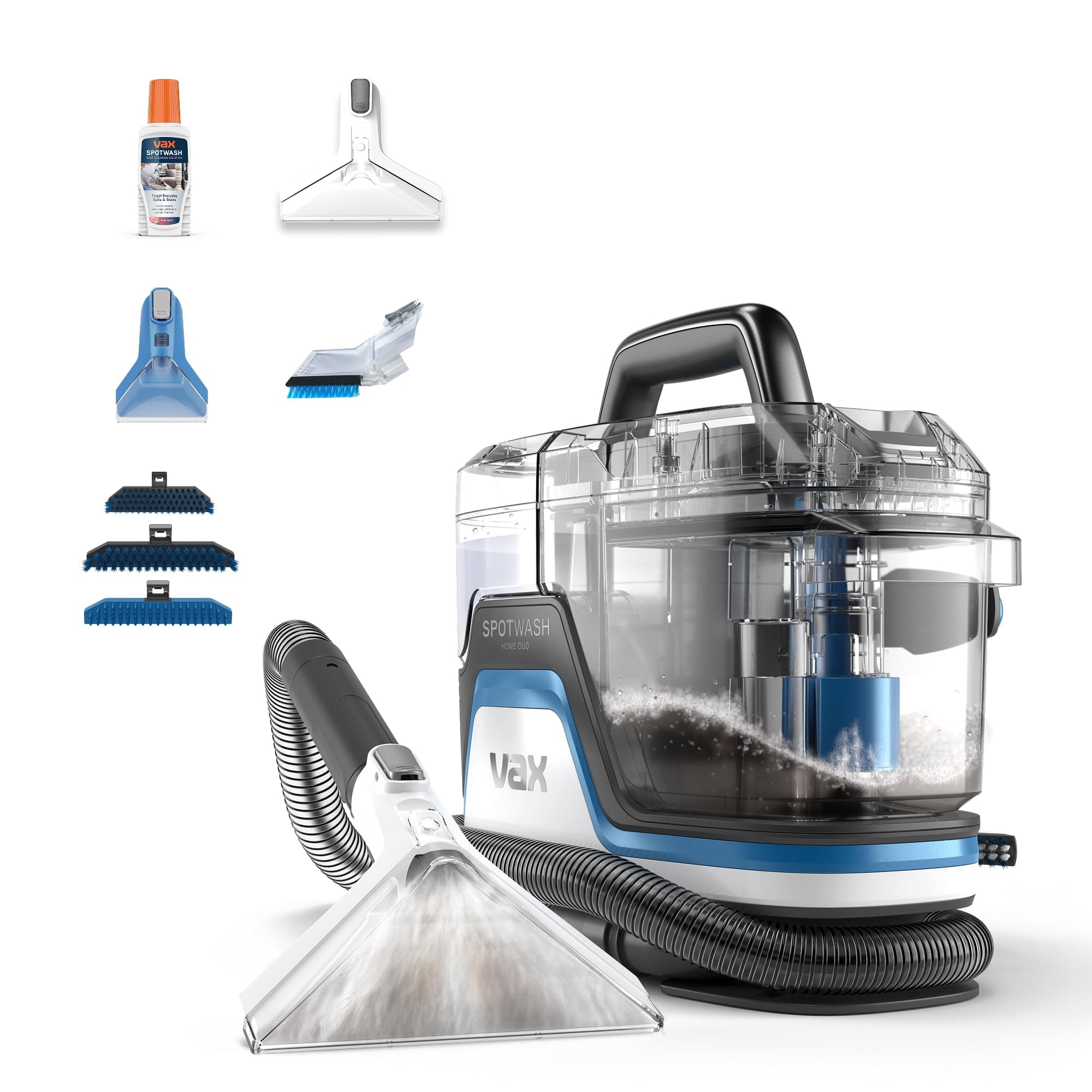 Vax Limpiador de tapicerias quitamanchas SpotWash Home Duo y quitamanchas para alfombras, secado rápido, protección antimicrobiana y limpieza profunda para varias superficies, Mediano Tanque EU