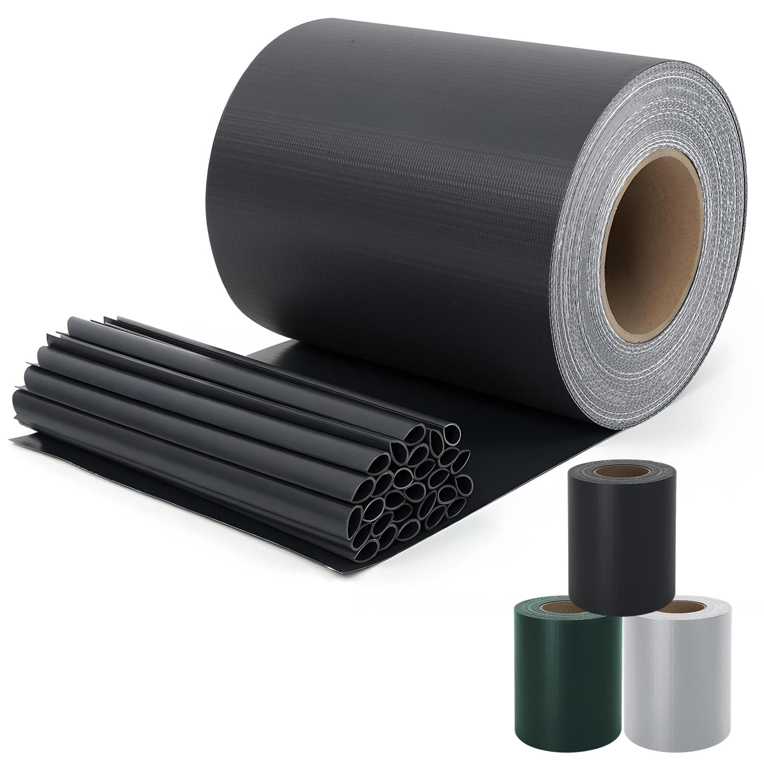 Sekey PVC Sichtschutzstreifen für Doppelstabmatten 35m x 19cm - 26 Befestigungsclips, Doppelstabmattenzaun Sichtschutz, Anti-UV Wetterfest Stabmattenzaun Windschutz für Garten, Anthrazit