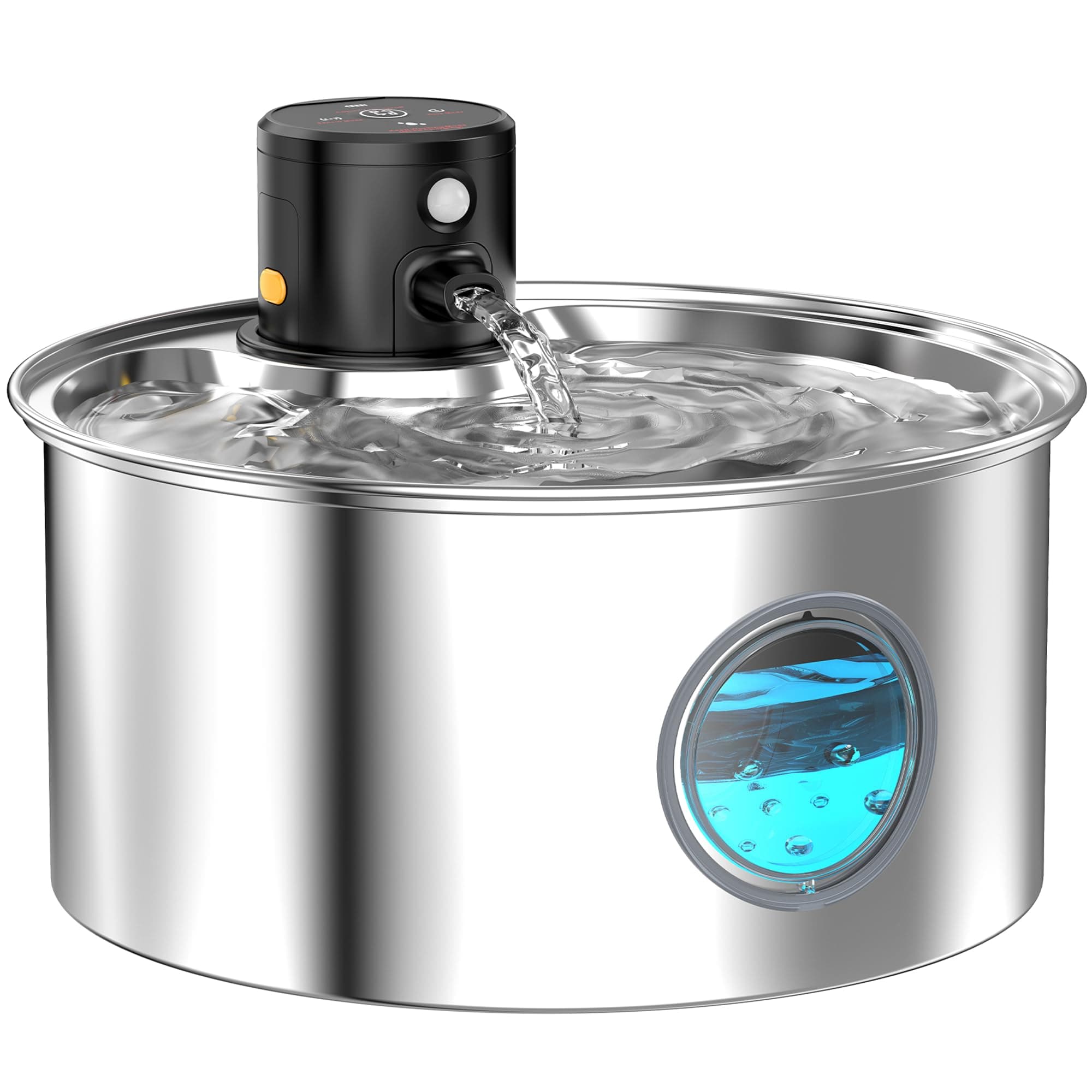 Fuente para Gatos sin Cable: Bebedero Gatos Automatico Acero Inoxidable | Fuente Perros Inalambrica con Sensor de Movimiento - 3.2L Dispensador agua Mascota con Bateria Recargable-Filtración Múltiple