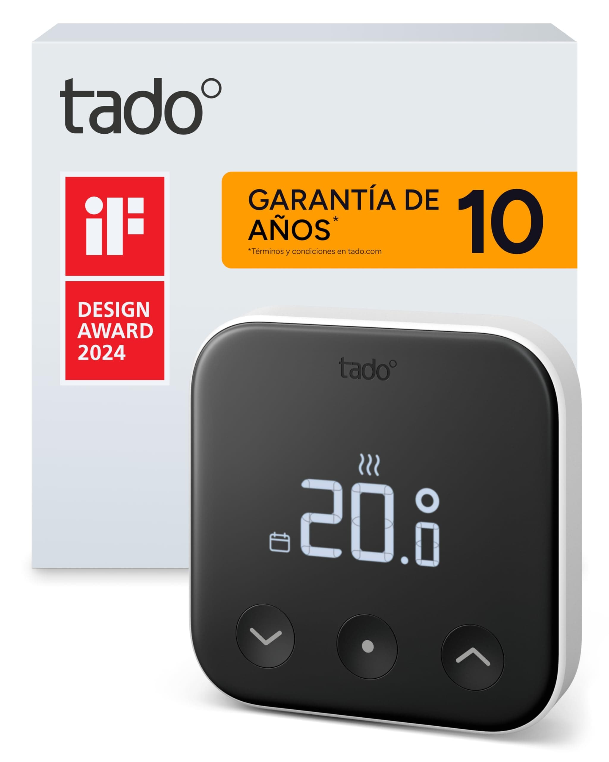 tado° Termostato inteligente X, termostato ambiental con cable, control mediante aplicación y altavoz inteligente (Alexa, Siri, Google Assistant), instalación sencilla
