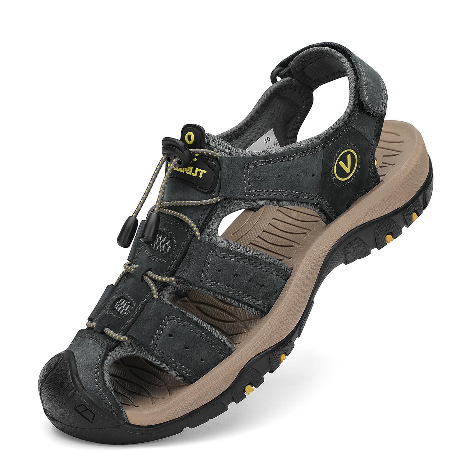FLARUT Sandali Estivi Uomo Esterni PelleTraspirante Sandali Sportivi Scarpe da Trekking Passeggiata Fisherman Casual Sneakers Antiscivolo