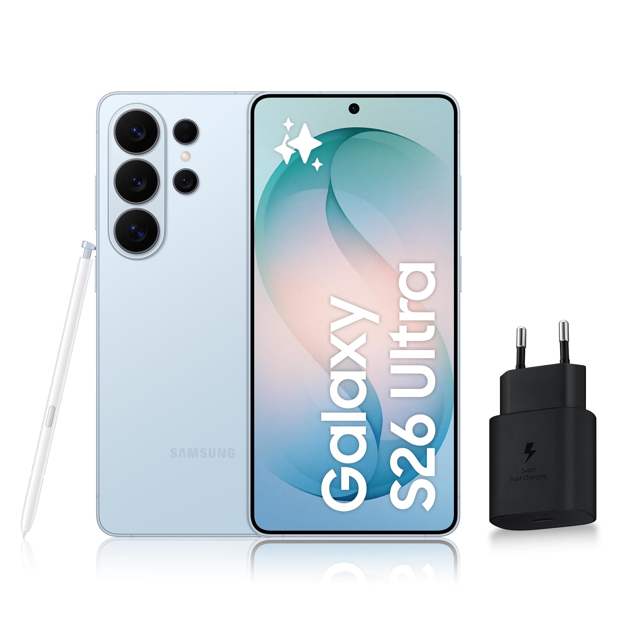 Samsung Galaxy S26 Ultra, Smartphone Android 5G avec Galaxy AI, 256 Go, Chargeur Secteur Rapide 25W Inclus, Smartphone déverrouillé, Bleu, Version FR