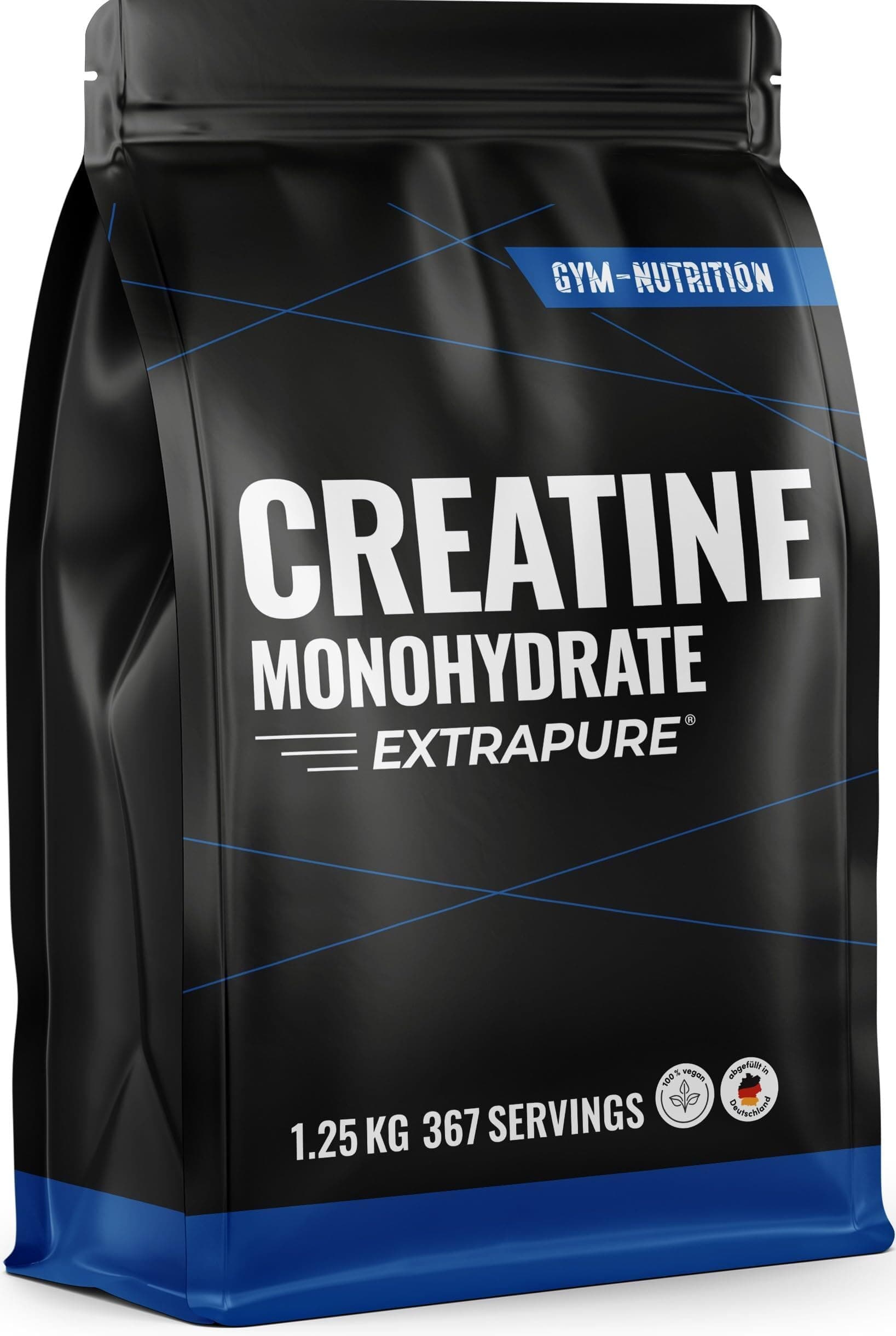 Creatine Monohydrate 1,25 kg– Ultra Pure avec Vitamine B6 – 367 Portions – Vegan – Fabriquée en Allemagne
